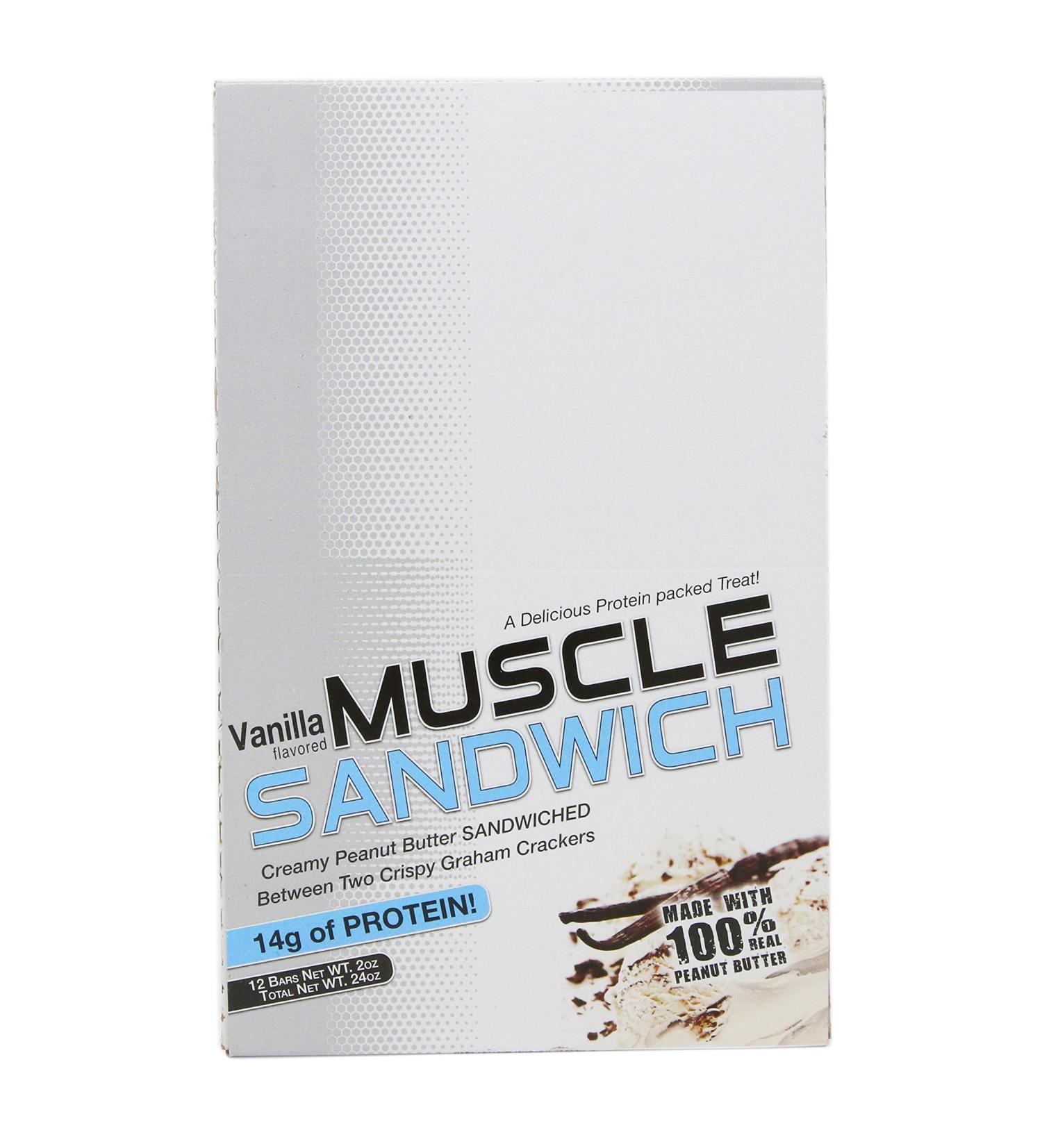 Muscle Foods Muscle Sandwich Peanut Butter Vanilla 12-Count Net wt.2.0 oz - Buy Online on GoSupps.com