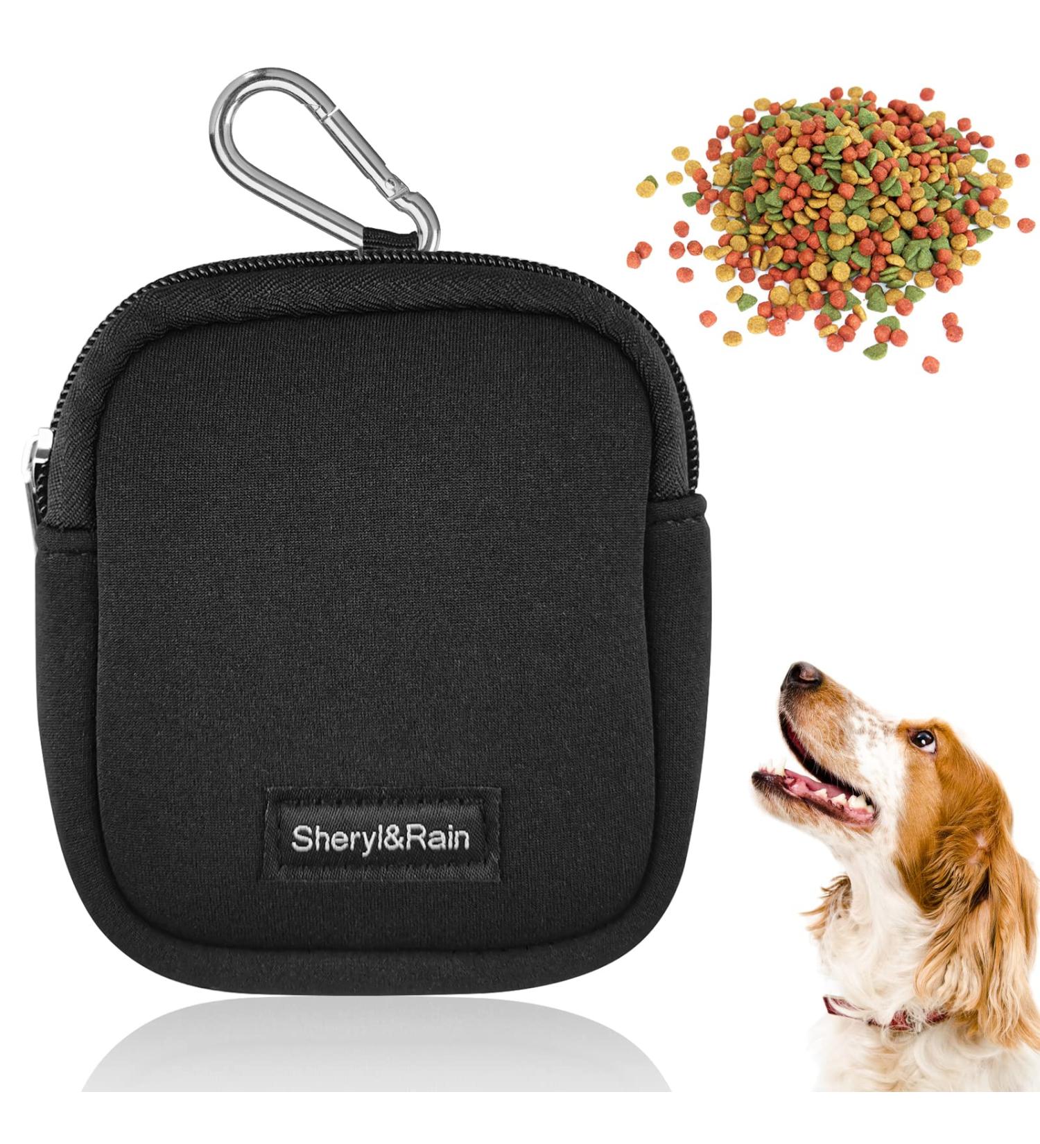 Sheryl & Rain Small Dog Treats Training Bag - Zippered Pocket for Travel & Walks - Black - Buy Online on GoSupps.com