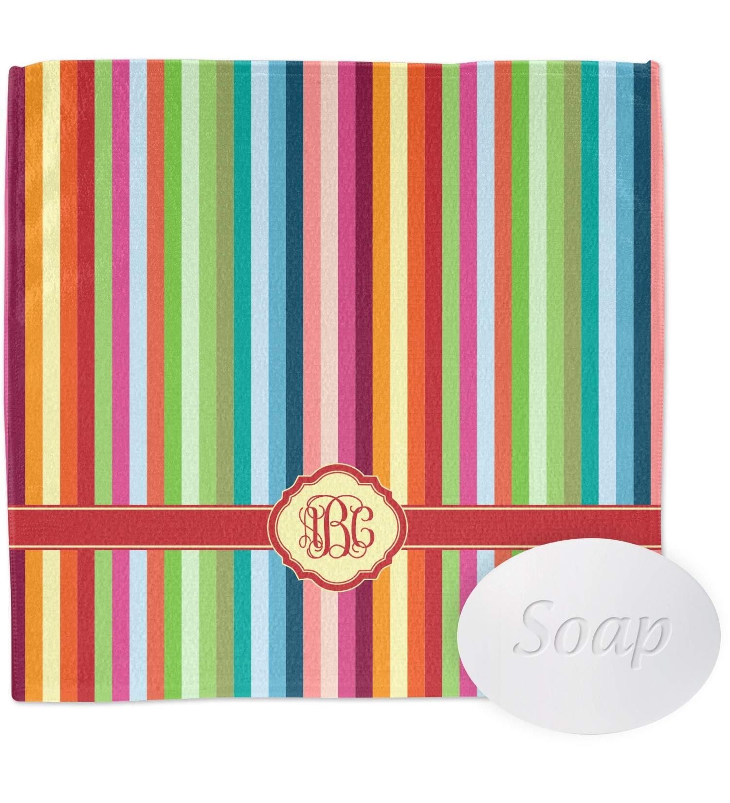 YouCustomizeIt Personalized Retro Vertical Stripes Washcloth
