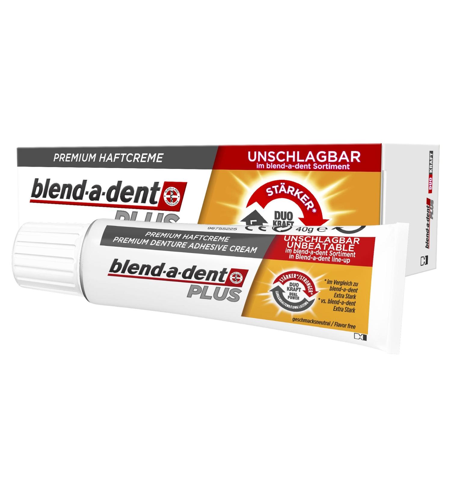 Blend-a-Dent Plus Best Hold Premium Adhesive Cream 40g - Long-Lasting Denture Fixative for Secure Fit | International Shipping Available - Buy Online on GoSupps.com