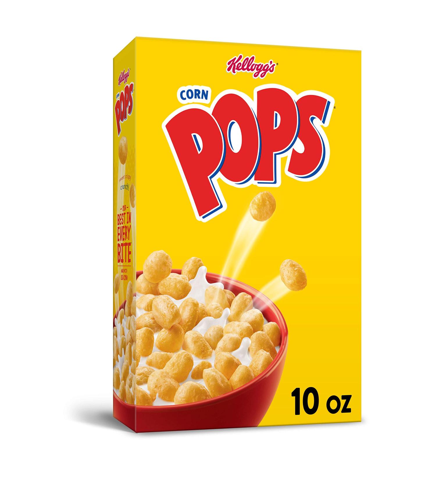 Kellogg's Corn Pops Cereal 10oz Box - Original Flavor, Excellent Source of 7 Vitamins and Minerals - Buy Online on GoSupps.com