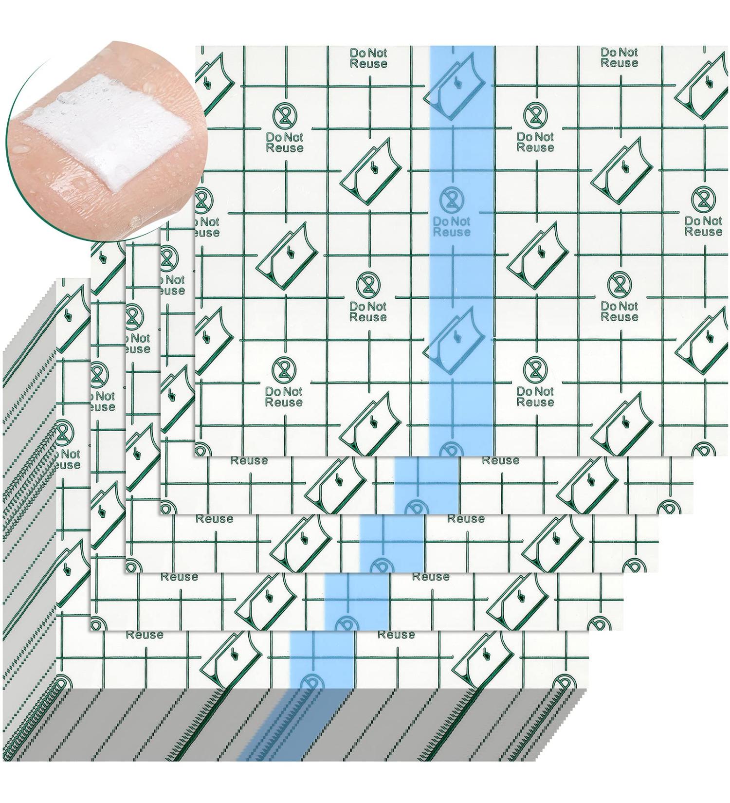 50-Piece Waterproof Transparent Shower Patch Adhesive Bandage - 4 x 5 Inch - Buy Online on GoSupps.com
