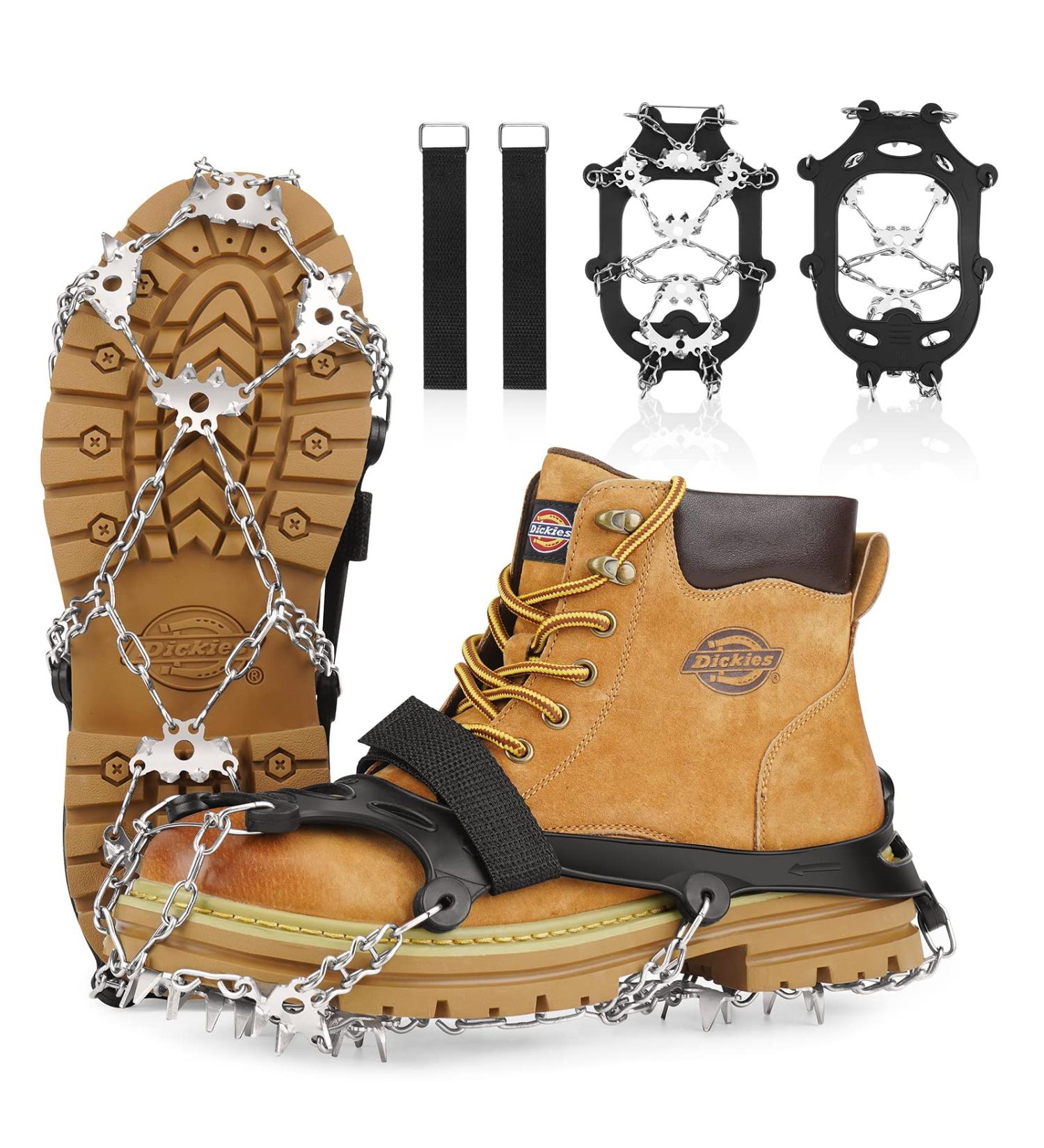 Jateka 24 Teeth Stainless Steel Crampons - Anti-Slip Spikes for Winter Walking Mountaineering & Trail Running - Adult & Kids Size - Buy Online on GoSupps.com