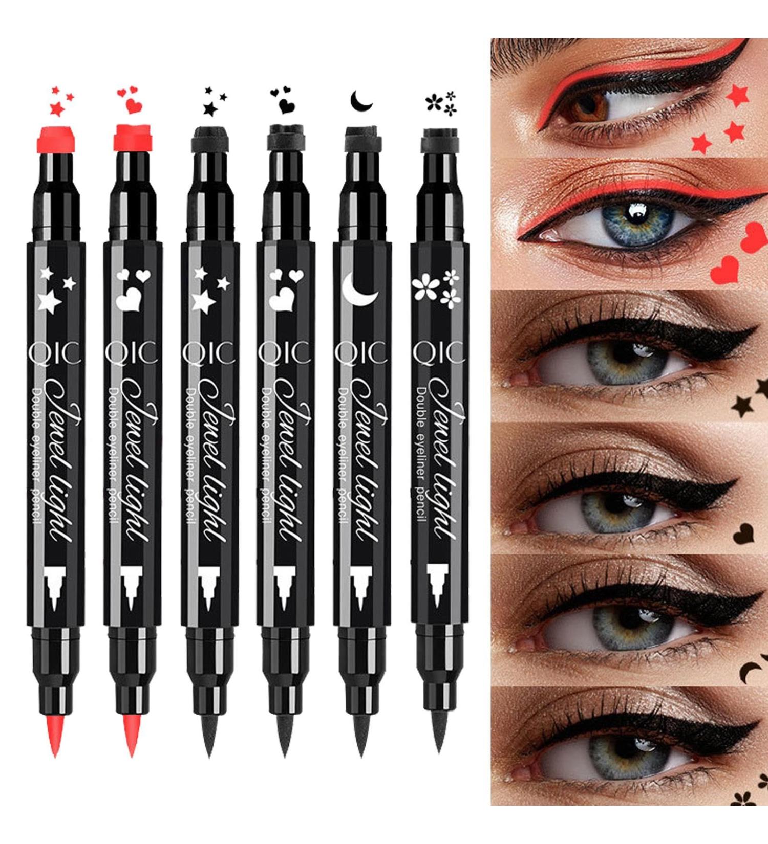 Eye Liner Pencils - Liquid Eye Liners Stamp Double-Headed Eye Liner Pen Waterproof Liquid Liner Eye Makeup Stencil Smudge Proof Eyeliners - Buy Online on GoSupps.com