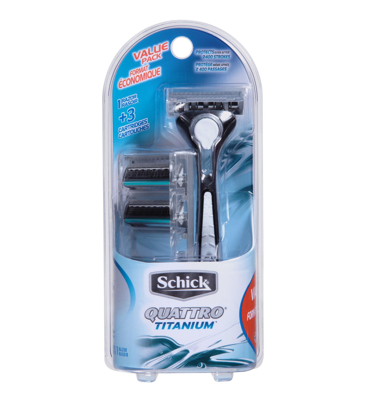 Schick Quattro Titanium Razor for Men Value Pack