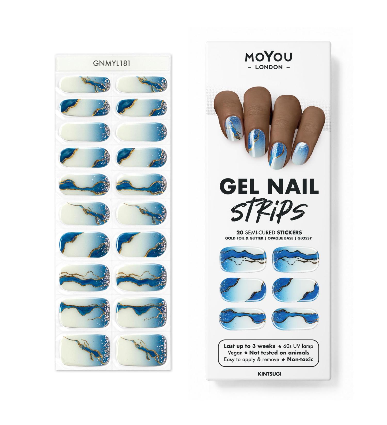 MOYOU LONDON Semi-Cured UV Gel Strips - 20 Pieces for Salon-Quality Manicure | Kintsugi | International Shipping Available - Buy Online on GoSupps.com