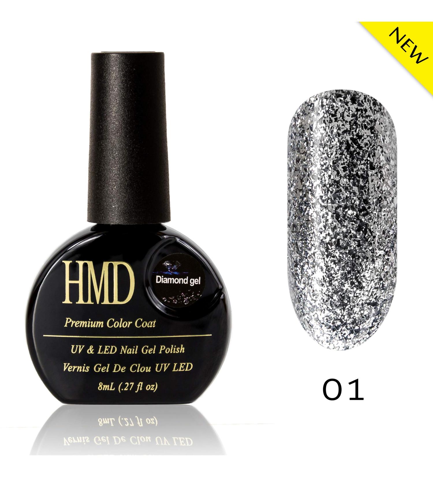 HMD Soak Off UV LED Diamond Gel Nail Polish super brilliant (01) - Buy Online on GoSupps.com