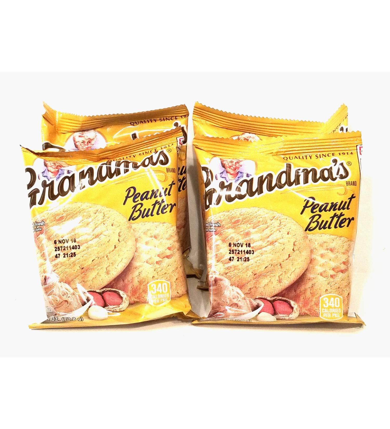 Grandma's Cookies Peanut Butter Flavored 4 Packs (8 Cookies)