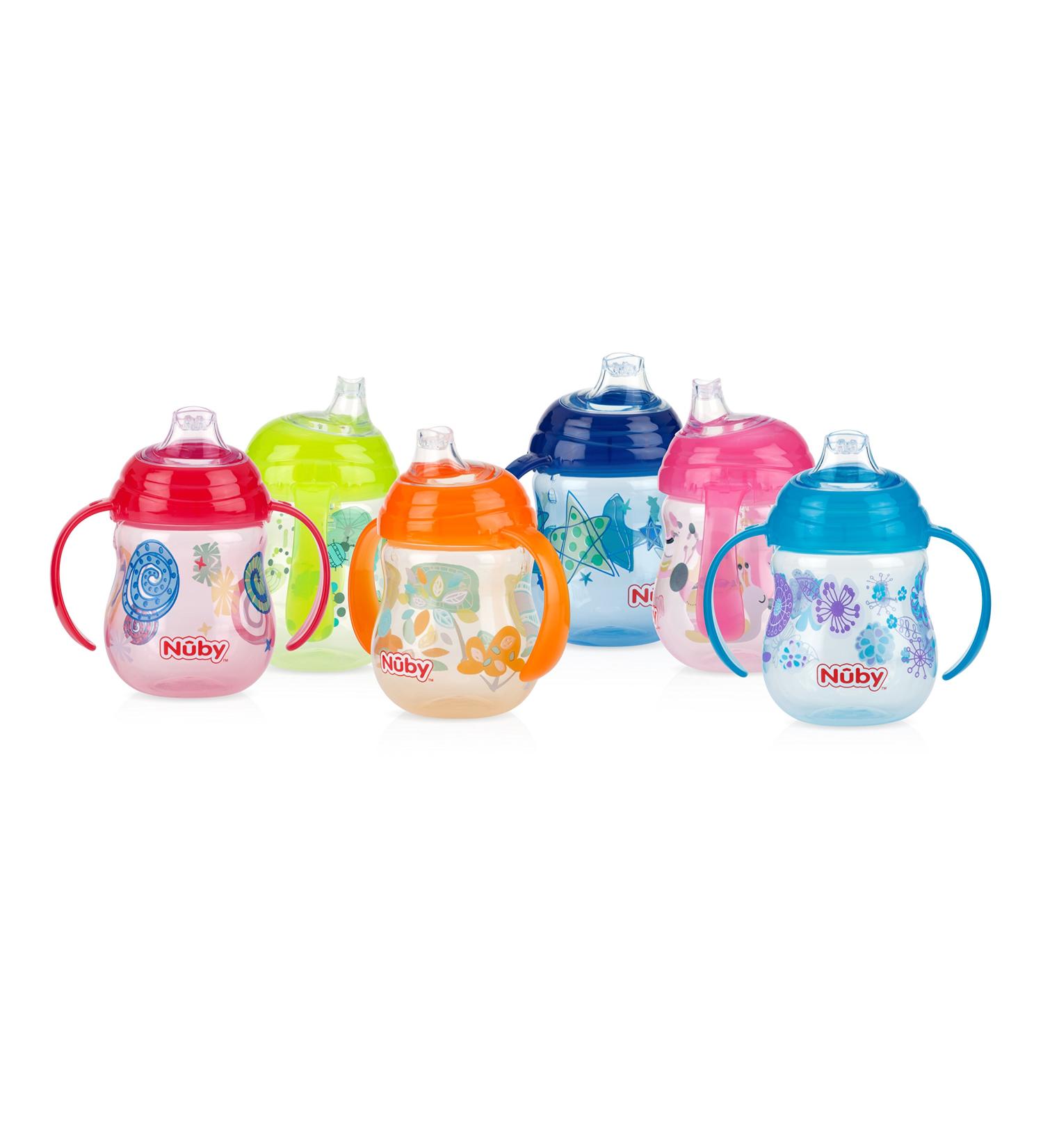 Nuby Designer Series No-Spill Clik-It Grip n' Sip Cup 9oz - Soft Flex Spout - Colors May Vary - Buy Online on GoSupps.com