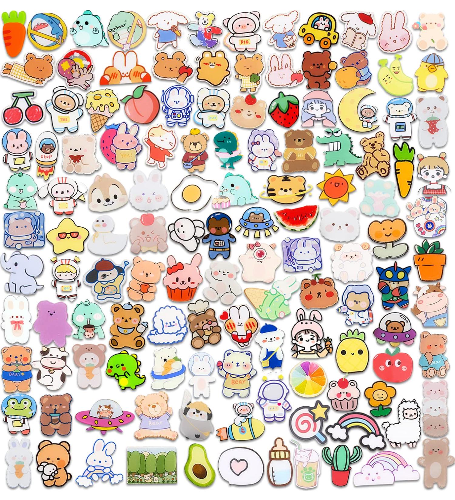 60 Pcs Aesthetic Acrylic Brooch Pins Set for Backpacks, Hats, Jackets - Cute Kawaii Design - Perfect Gift for Girls - Buy Online on GoSupps.com