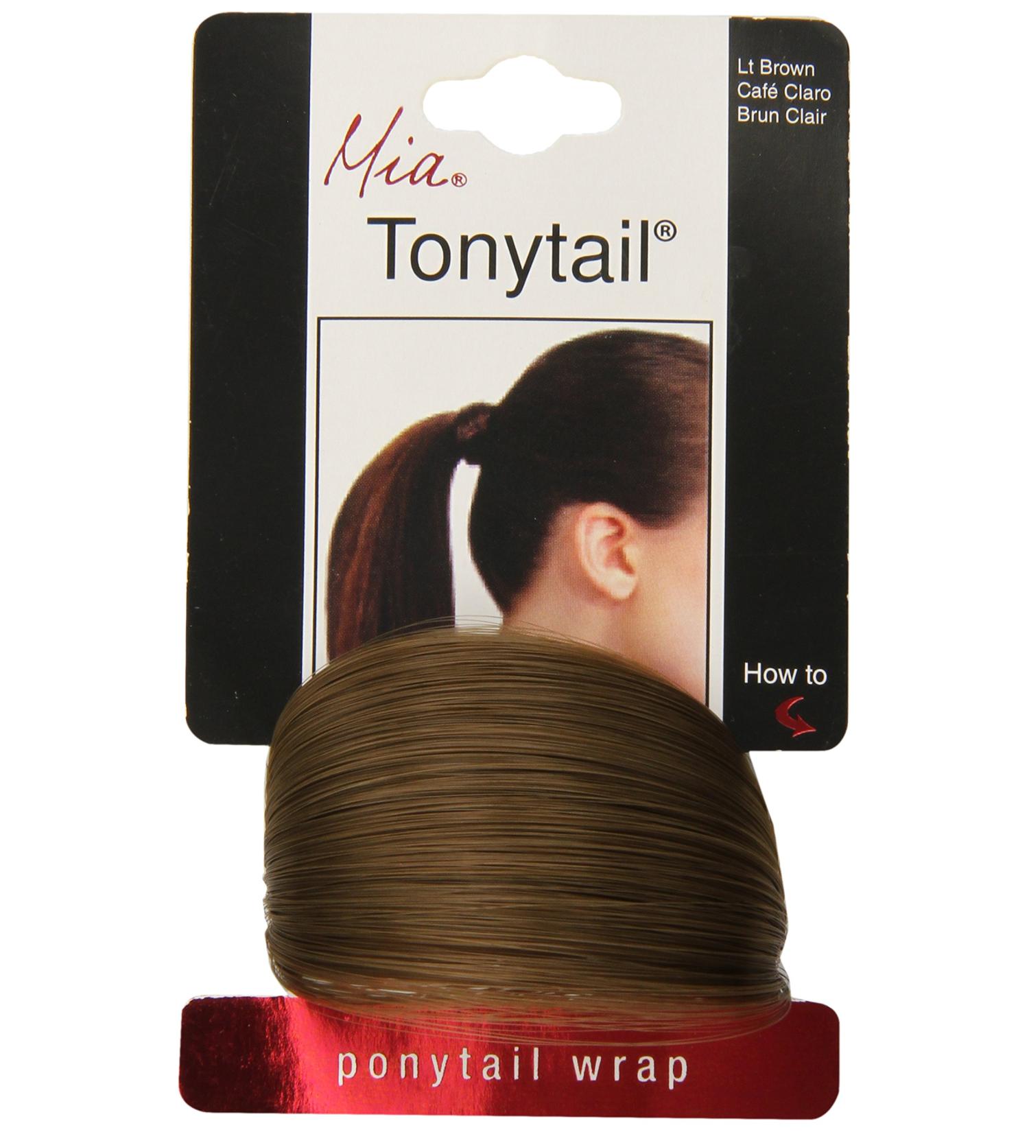 Mia Tonytail Ponytail Wrap Synthetic Wig Hair on Elastic Rubber Band for Women  Teens  Girls  Dancers  Teams - Light Brown