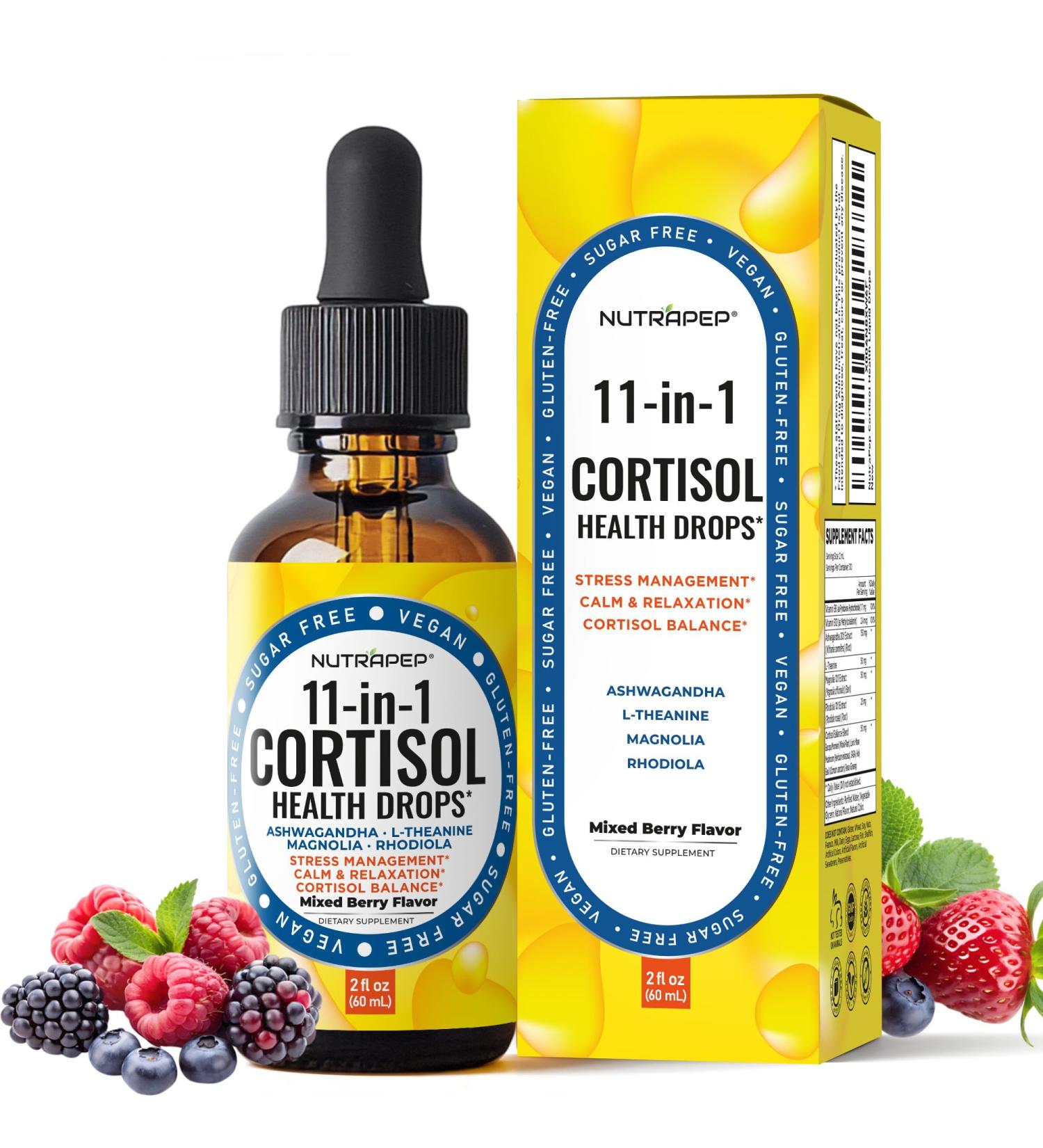 Cortisol Detox Liquid Drops for Women Men - Cortisol Reducer Supplement Support Wellness Cleanse Balance Stress Mood Sleep Focus - Lower Cortisol Levels with Ashwagandha L-Theanine Magnolia 2 Fl Oz (Pack of 1) - Buy Online on GoSupps.com