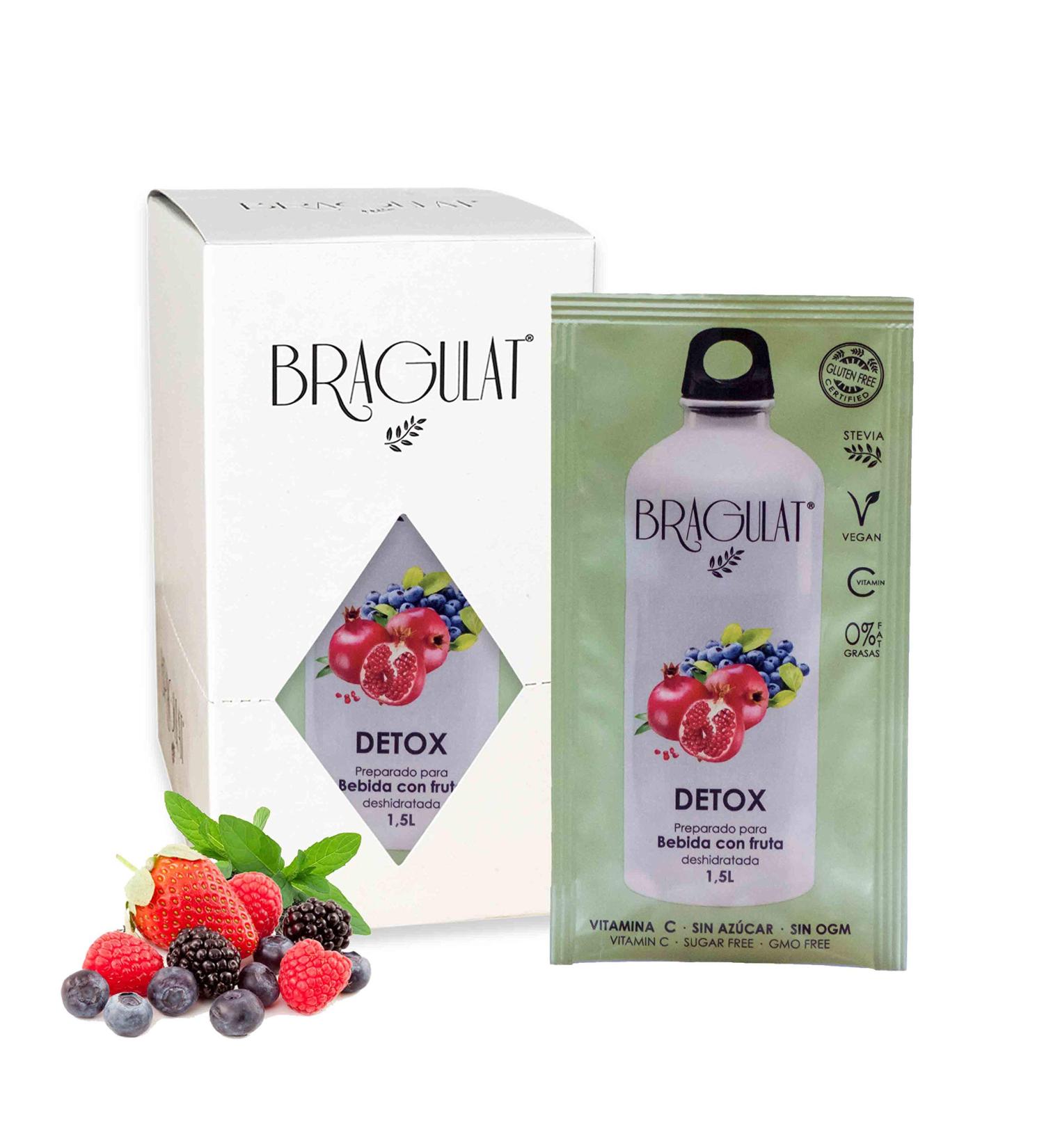  BRAGULAT BRAGULAT Sugar-Free Water Flavors with Dehydrated Fruit Vitamins C and B12 Natural Colors and Flavors (15 Detox Sachets) - Buy Online on GoSupps.com