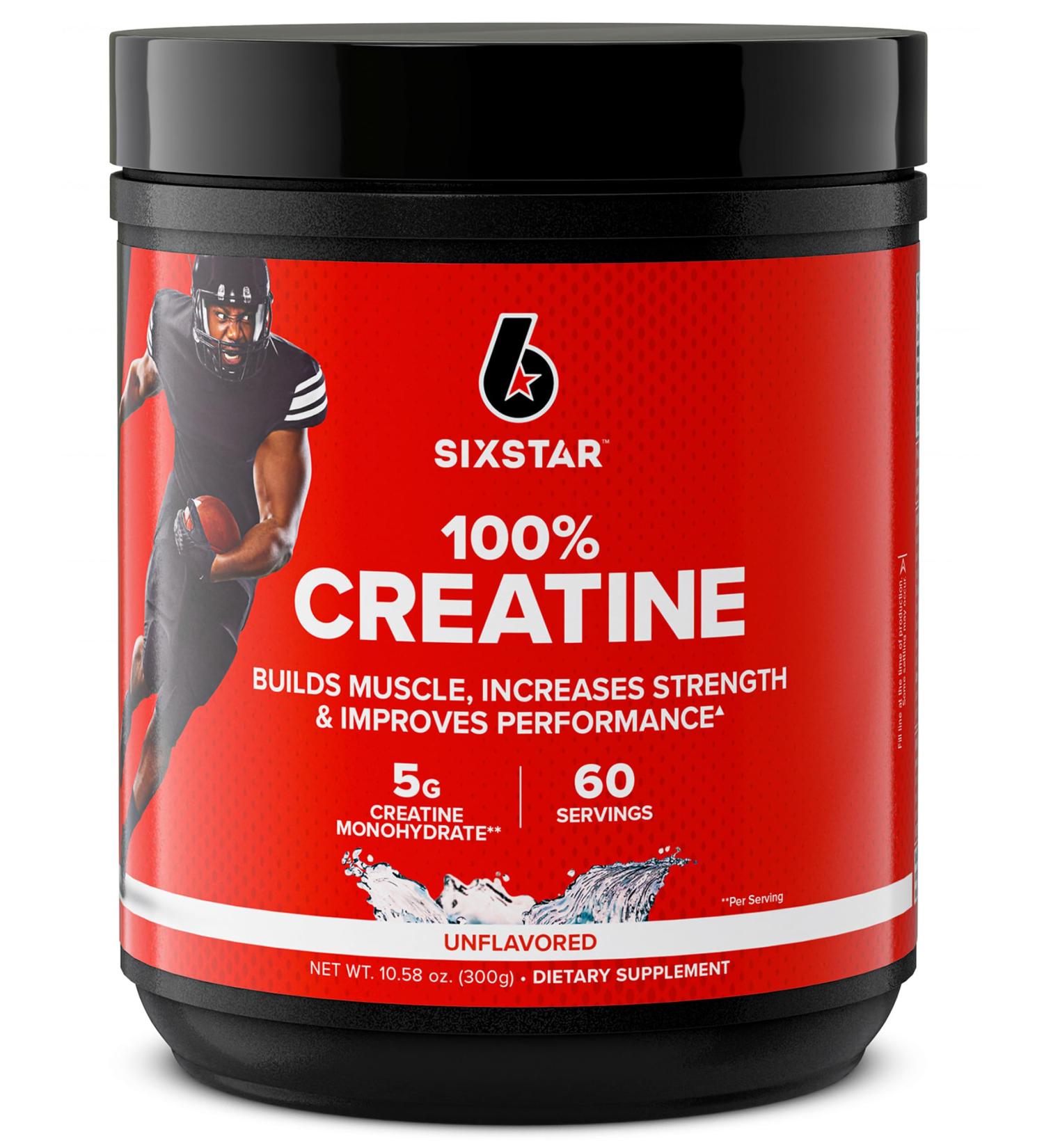 Six Star 100% Creatine Monohydrate Powder Unflavored Micronized Supplement for Muscle Building & Strength 60 Servings Ideal for Men & Women Boost Workout Performance - Buy Online on GoSupps.com