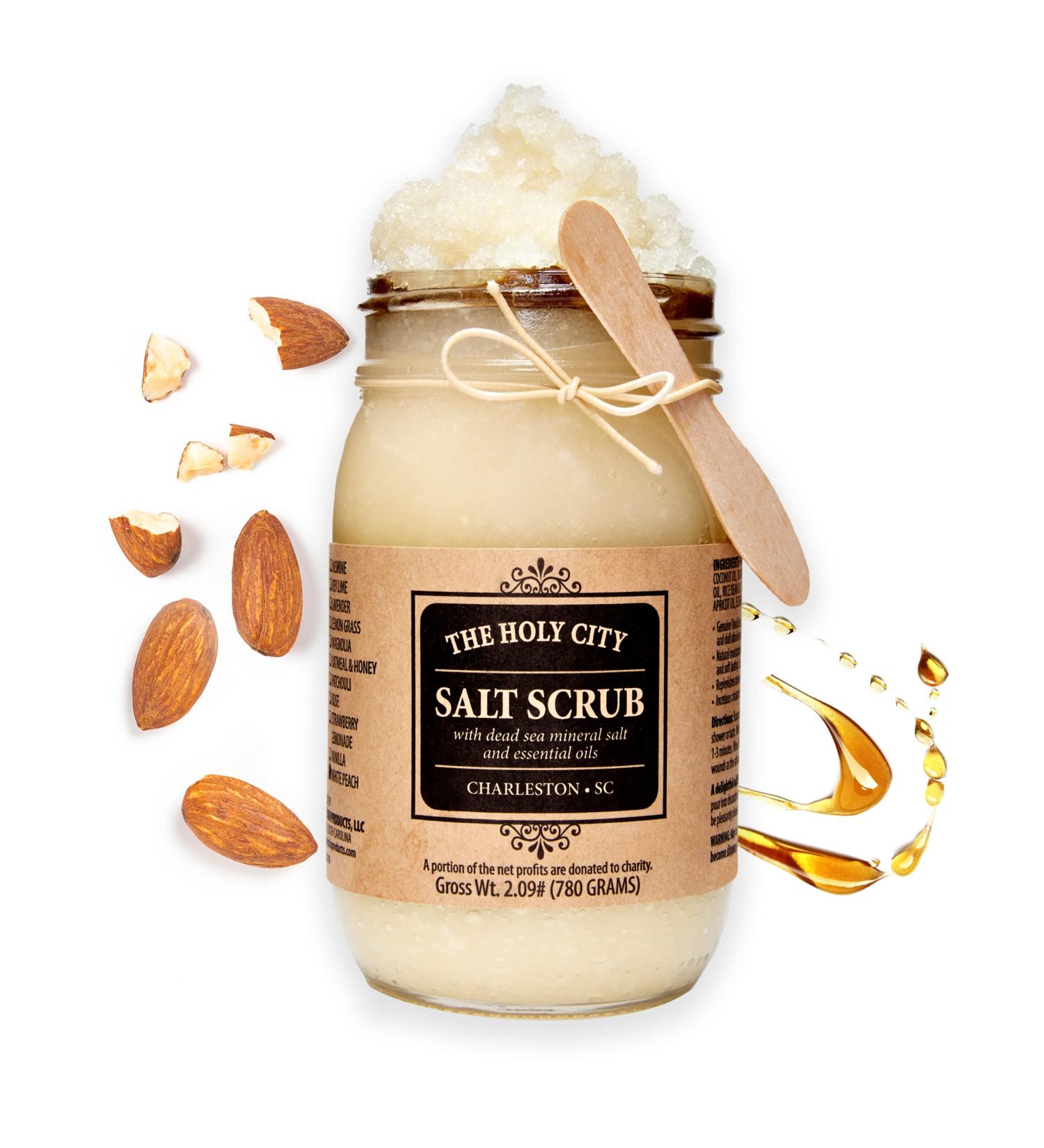 Pure Dead Sea Salt Scrub - 16 oz Honey Almond Exfoliating Body Scrub for Hydrating Moisturizing Skin Care, Body Acne & Wrinkles - Buy Online on GoSupps.com