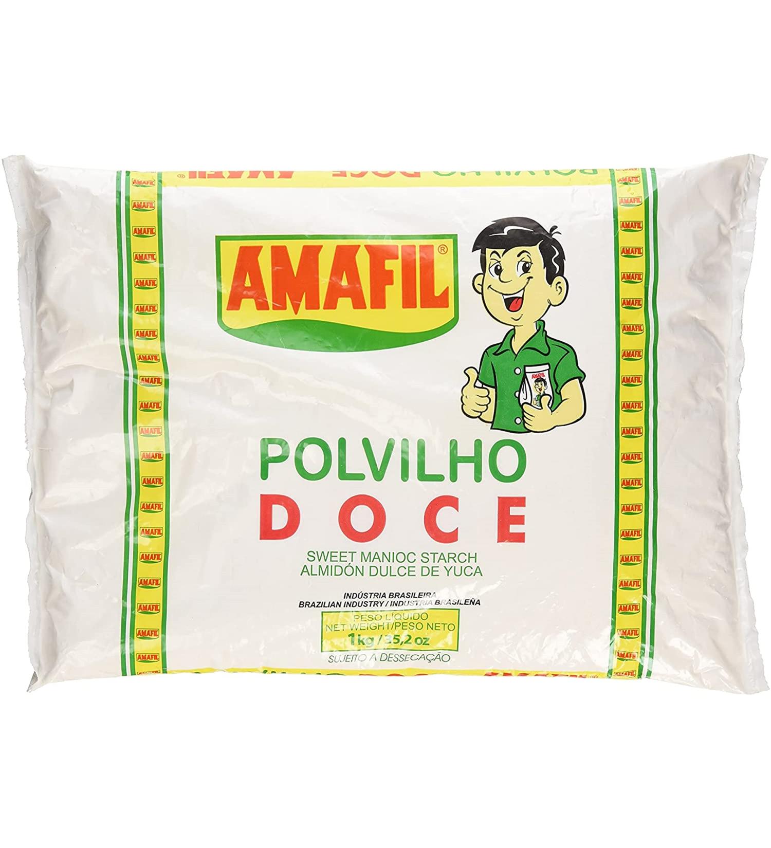 Amafil Polvilho Doce Sweet Manioc Starch 1 KG Pack Of 2 2.2 Pound (Pack of 2)