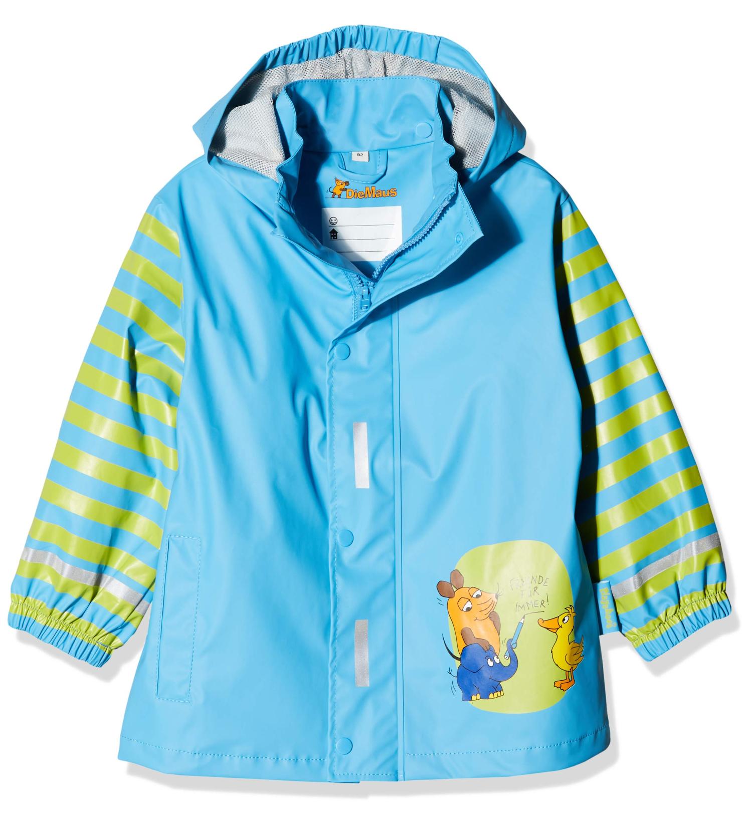 Playshoes Unisex Kid's Waterproof Raincoat 128 Blue - The Mouse | Windproof Rainwear - Buy Online on GoSupps.com