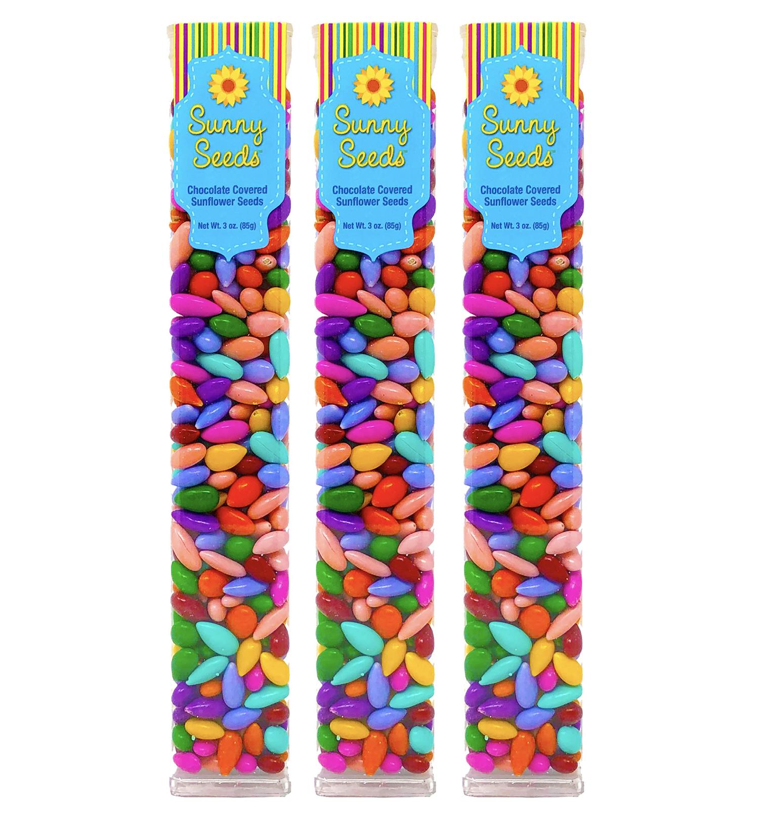 Chocolate Covered Sunflower Seeds Multicolored Candy Coated Treats - Rainbow Party Favors - Pack of 3 - Buy Online on GoSupps.com