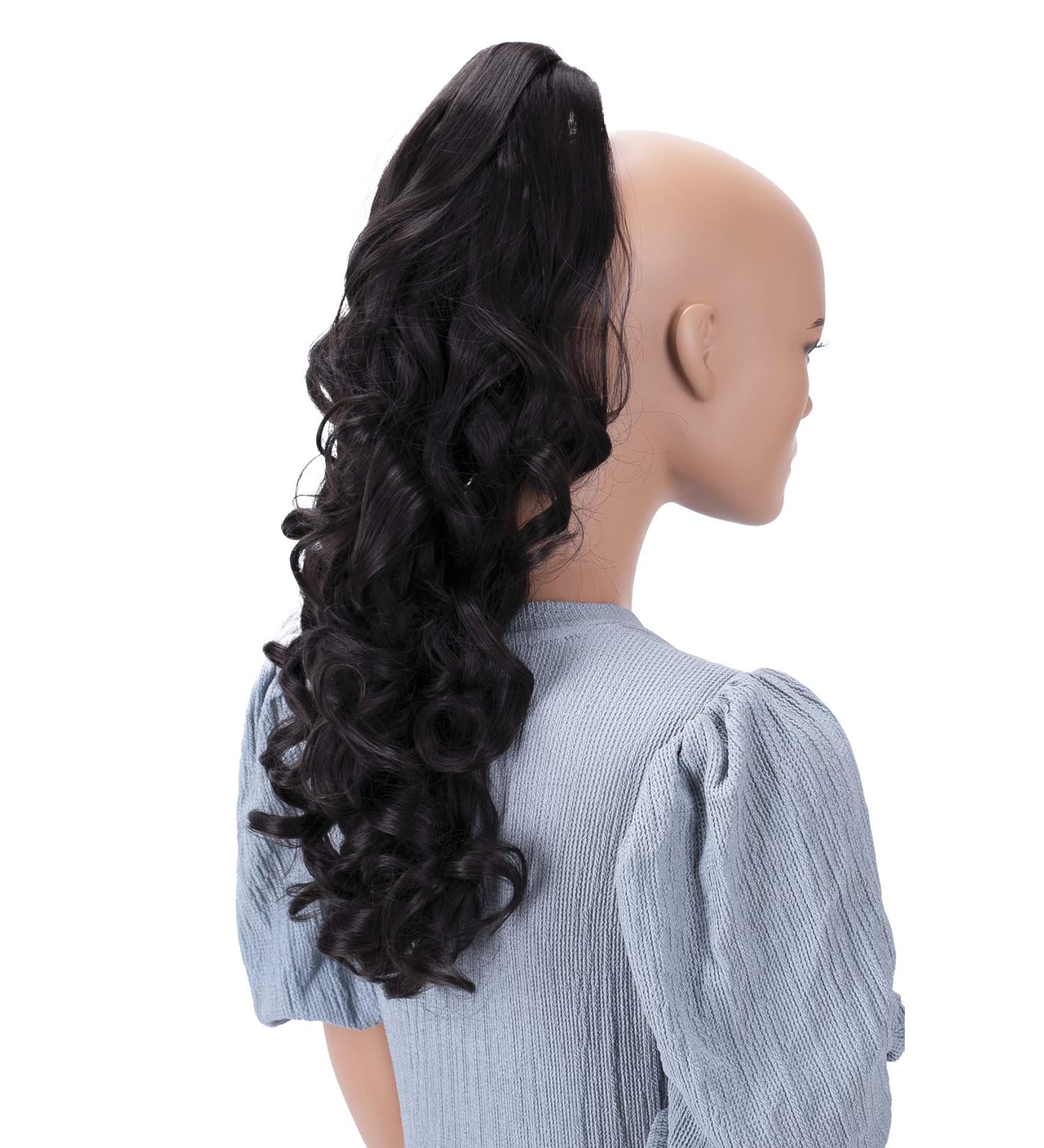 CAISHA 50 cm Hair Braid with Butterfly Clamp - Voluminous Wavy Chocolate Brown Ponytail Extension #4 H61 - Perfect for Effortless Style - Buy Online on GoSupps.com