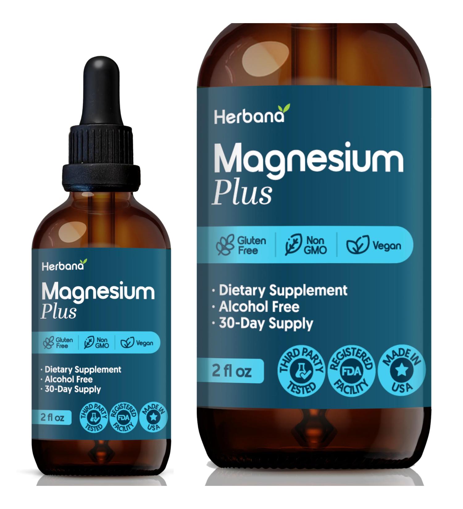 Magnesium Complex Plus 2 fl oz Liquid Drops - Advanced Magnesium Citrate Glycinate L-threonate with Vitamins B6 D C Supplement - High Potency 100% Absorption - 30-Day Supply - Buy Online on GoSupps.com
