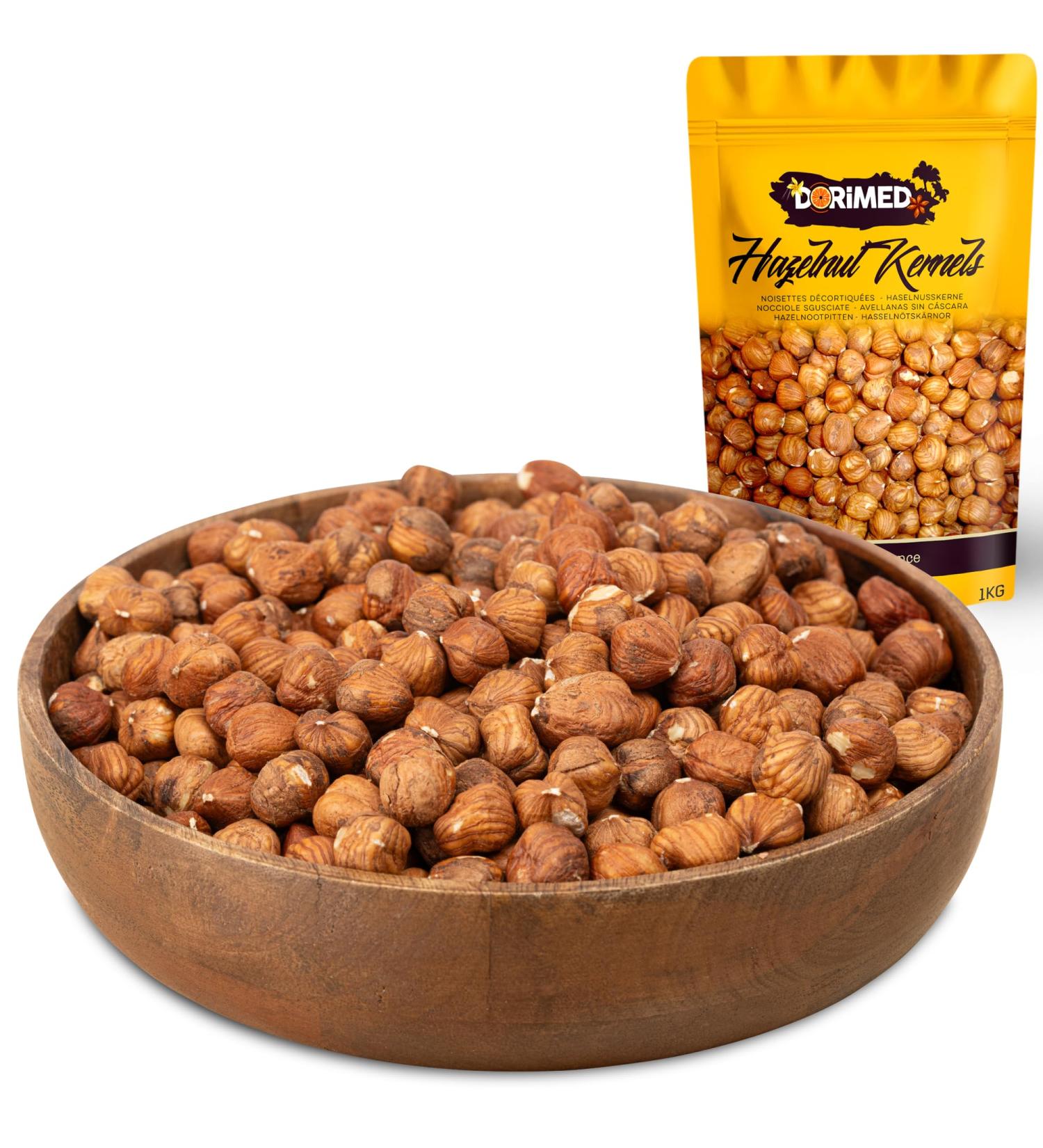 Whole Hazelnuts Peeled | 1kg of Hazelnuts 100% Natural Origin | Raw & Unsalted | Non-GMO | Gluten Free | Cooking Recipes | Suitable for Vegetarians and Vegans - Buy Online on GoSupps.com
