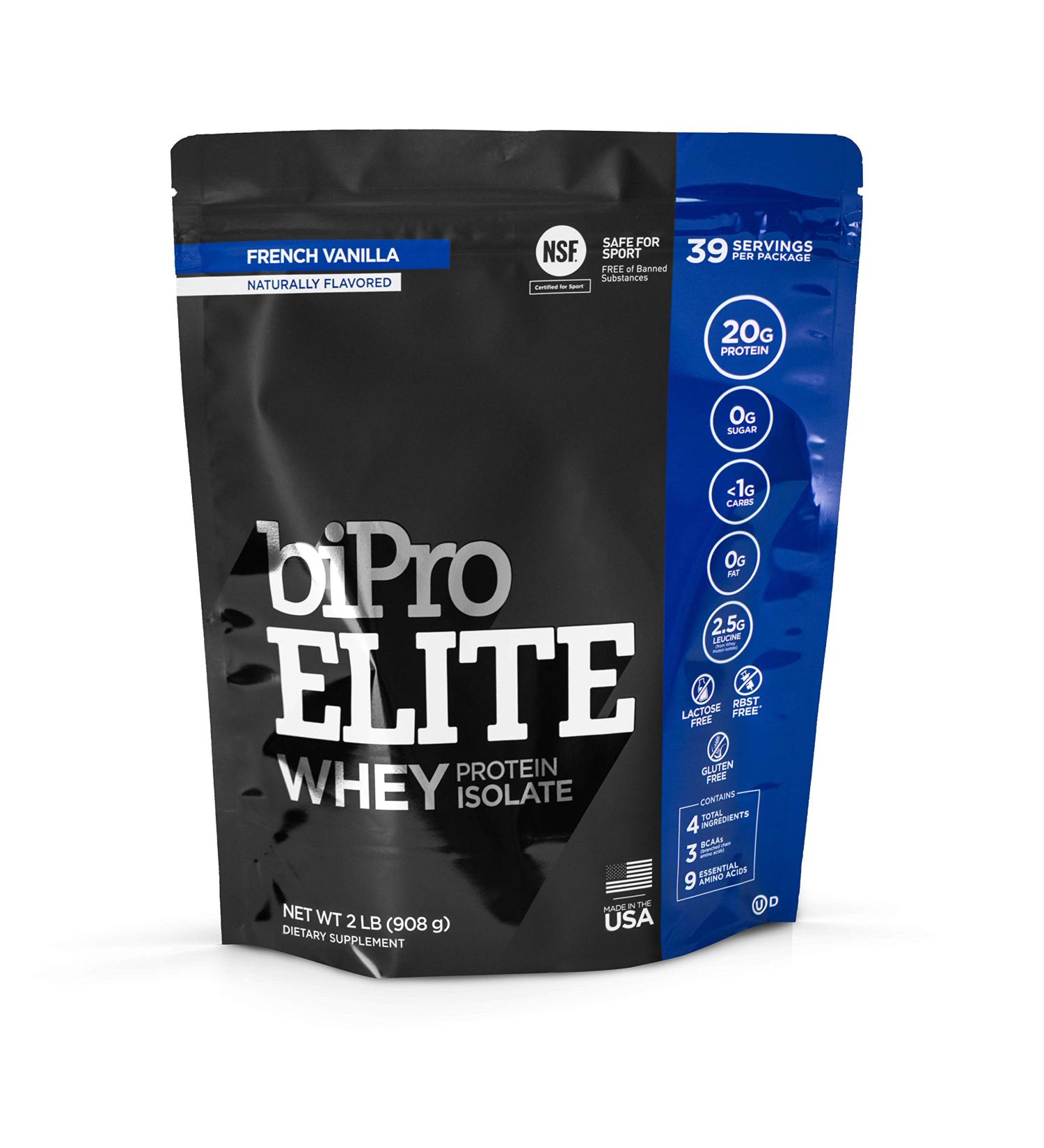BiPro Elite French Vanilla Whey Protein Isolate 2lb - Sugar Free, Lactose & Gluten Free - Approved for High-Intensity Fitness - Pack of 1 - Buy Online on GoSupps.com
