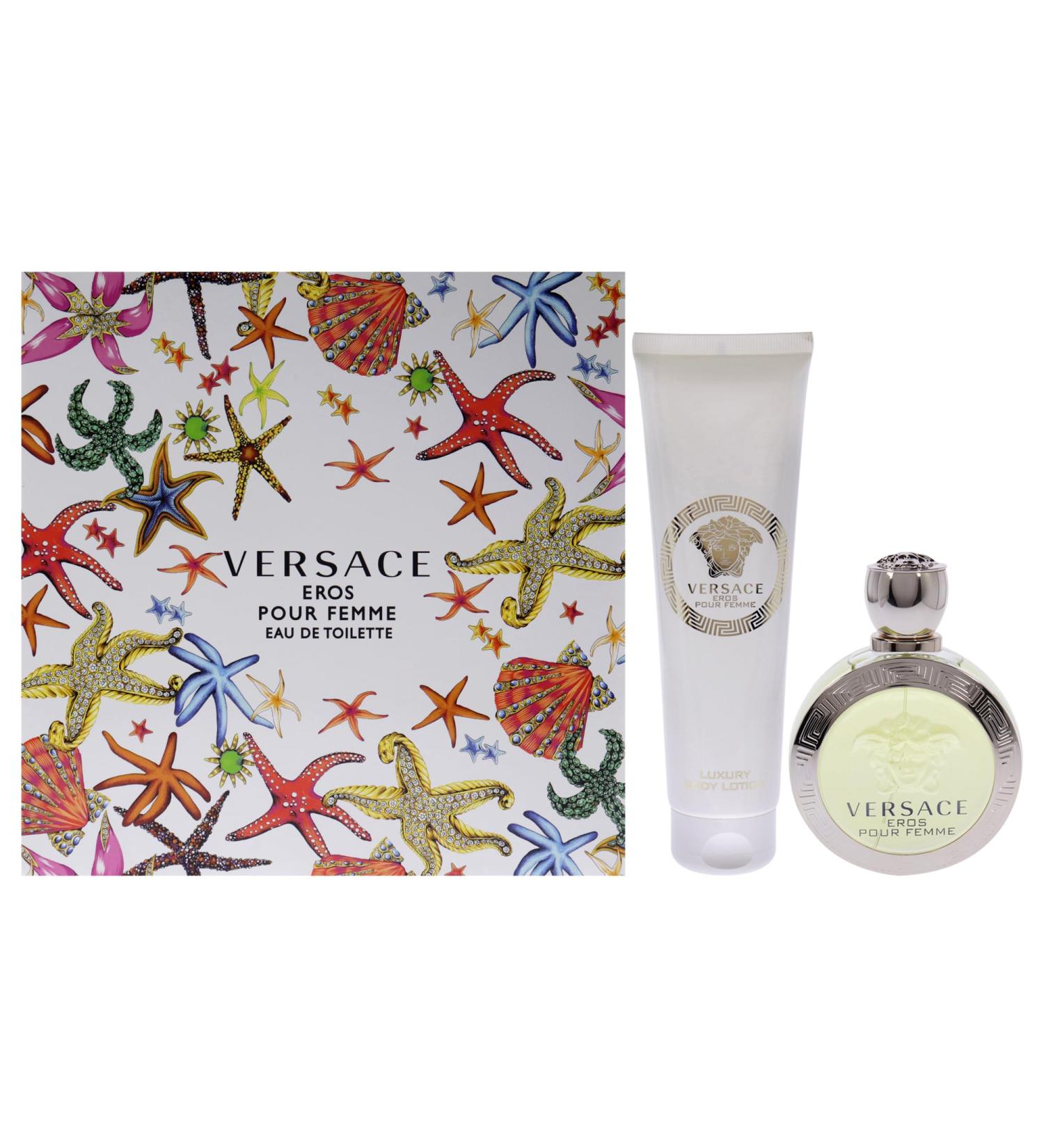 Versace Eros Pour Femme by Versace for Women - 2 Pc Gift Set 3.4oz EDT Spray 5oz Luxury Body Lotion - Buy Online on GoSupps.com