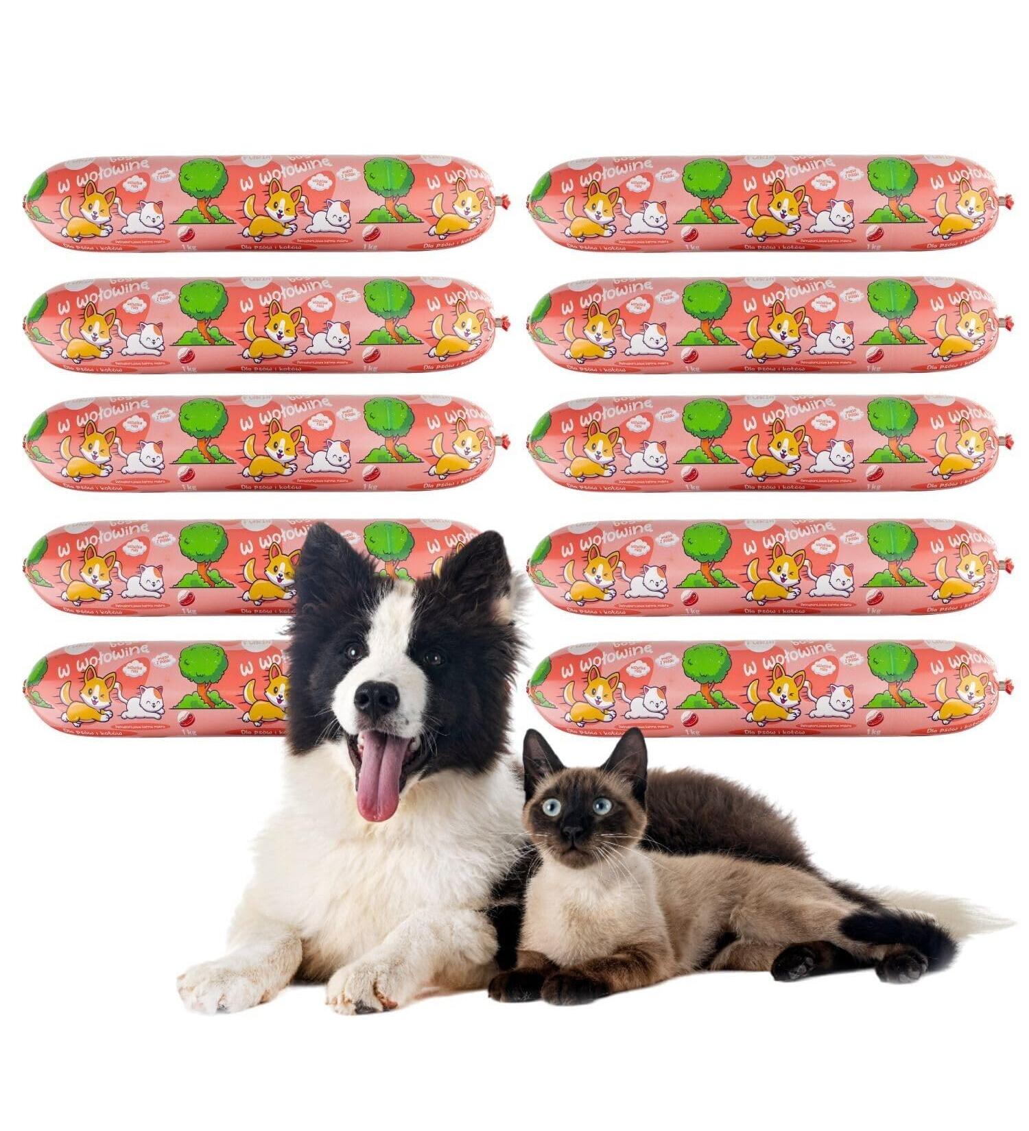 Dog Food | Dog Sausage | Cat Food | Cat Sausage | High Meat Sausage (12x 1kg Beef) - Buy Online on GoSupps.com