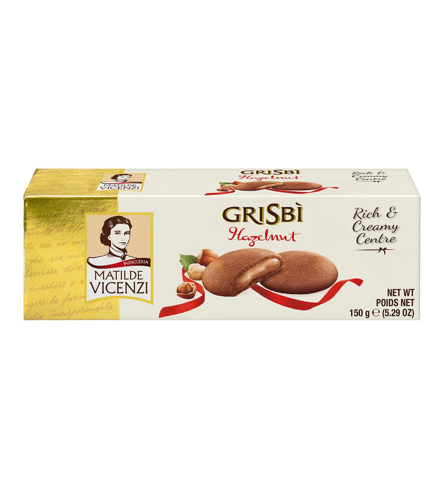  Matilde Vicenzi Matilde Vicenzi Grisbi Hazelnut - Italian Biscuits with Velvety Filling - Shortcrust Pastry Biscuits According to Italian Tradition - Pack of 14 Pastries (14 x 150 g) - Buy Online on GoSupps.com