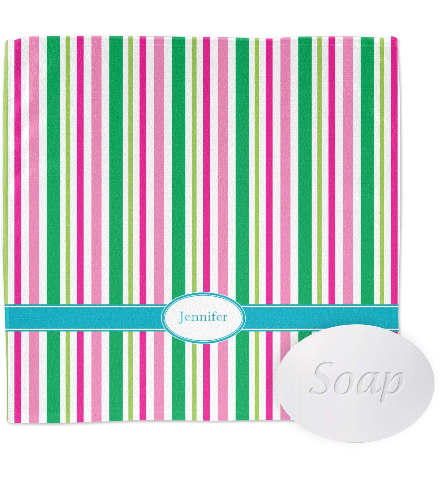 YouCustomizeIt Personalized Grosgrain Stripe Washcloth