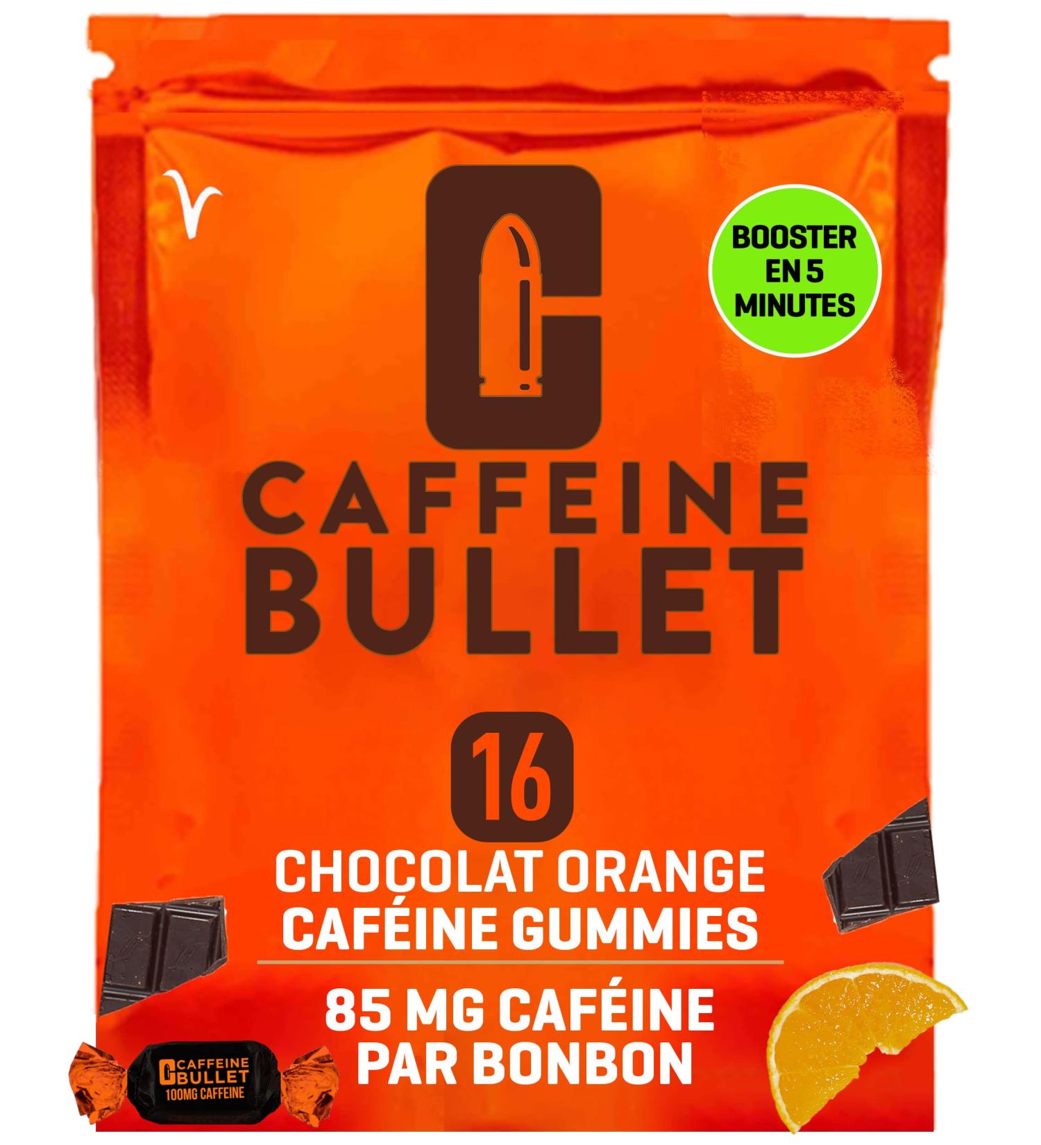 Caffeine Bullet 16 Chocolat Orange Gummies m cher nergisants | 85 mg de caf ine plus rapides que les comprim s gels gommes m cher - Buy Online on GoSupps.com