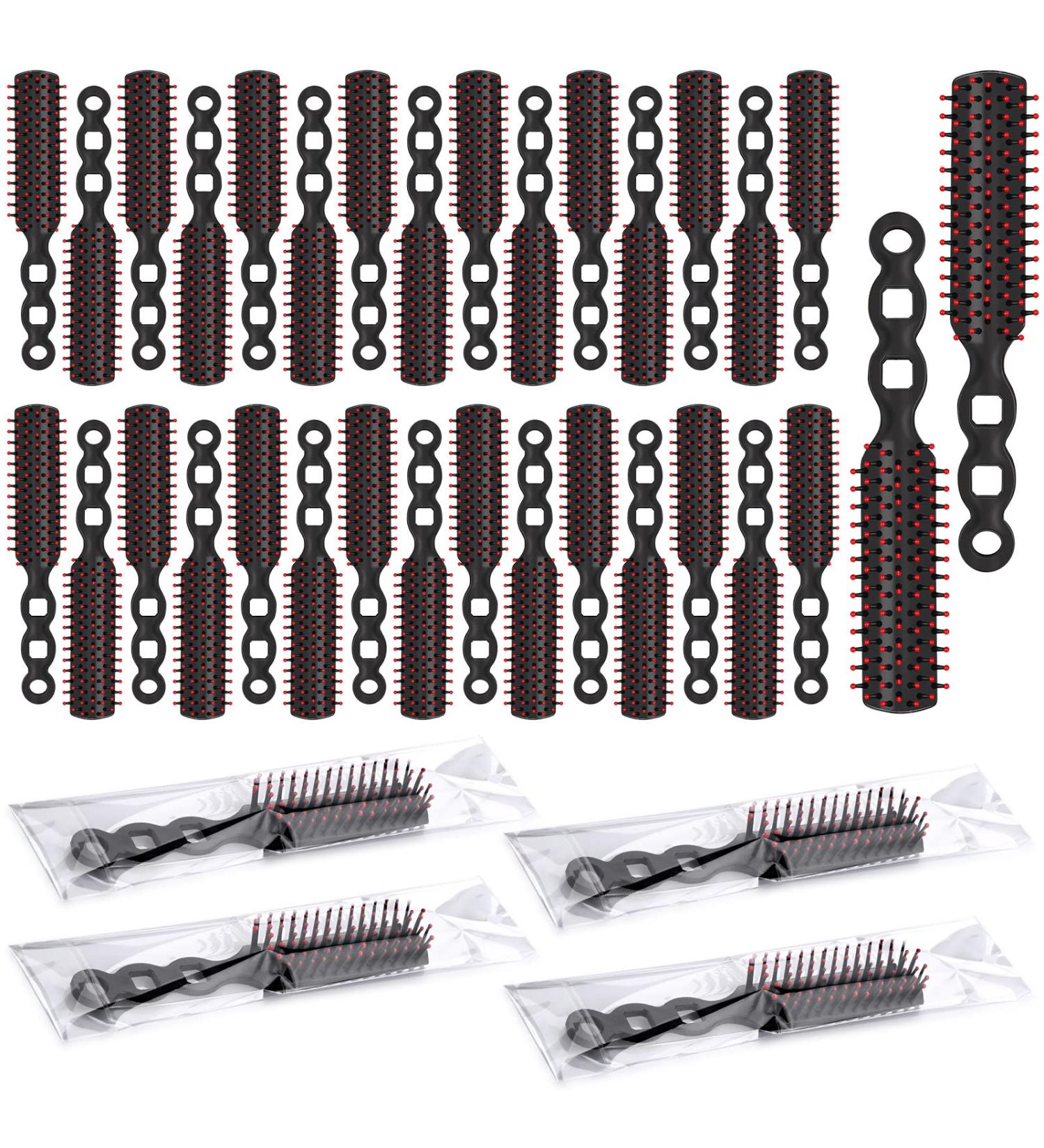 36 Pcs Bulk Hair Brushes for Homeless - Nylon Bristles, Vent Design, Ideal for Curly Hair, Blow Drying, and Detangling - Suitable for Shelters & Hotels (Black) - Buy Online on GoSupps.com