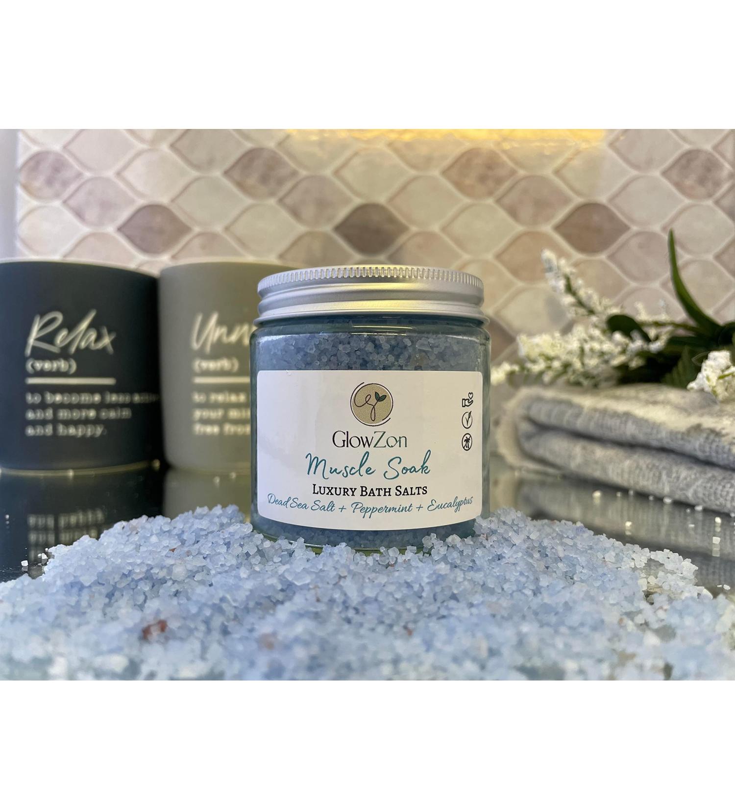 Luxury Bath Salts - Rose Lavender Orange Eucalyptus Dead sea Salts Muscle Relax spa Gifts for her Mother's Day (Muscle Soak)