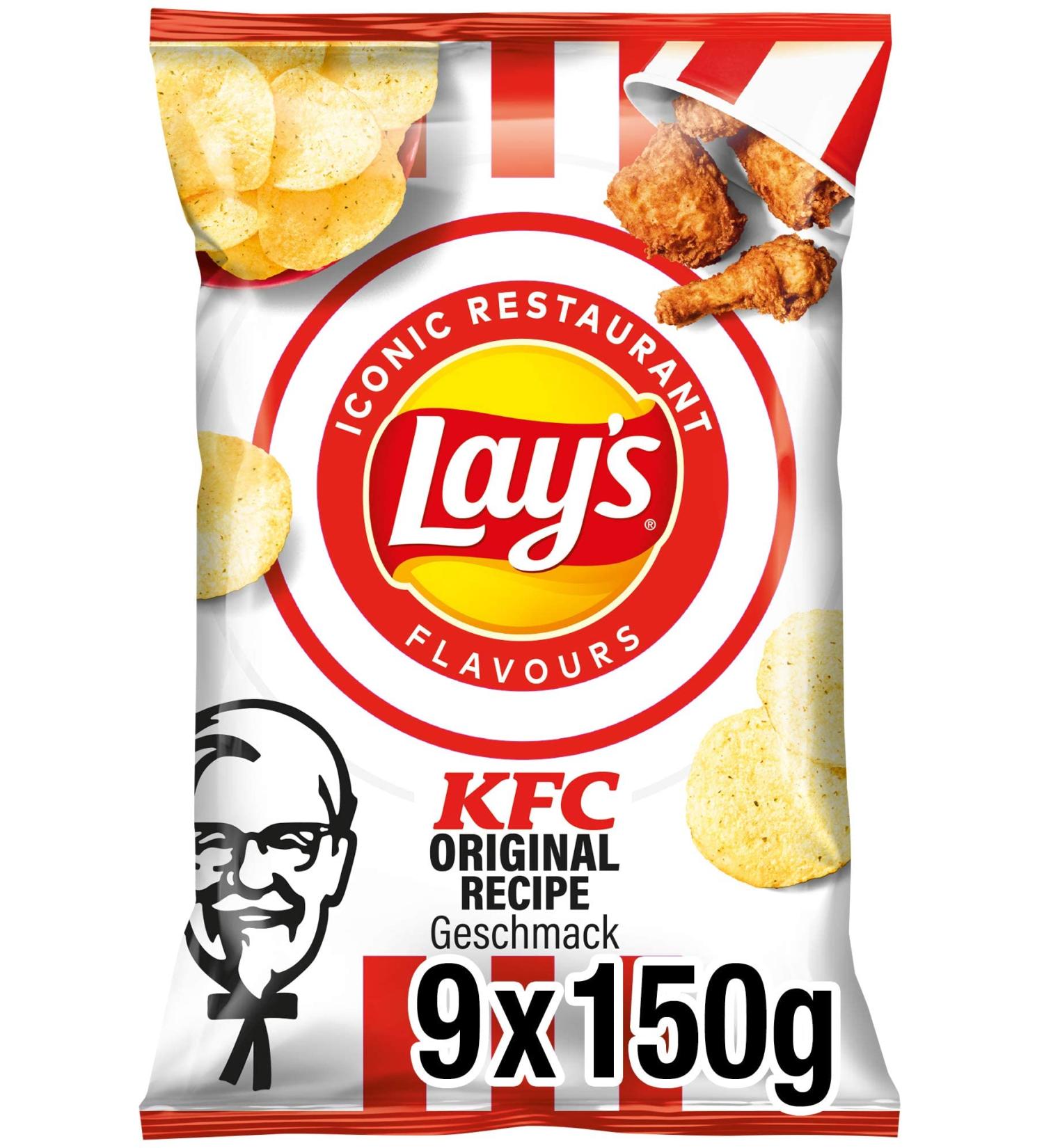 Buy Lay's KFC Kentucky Fried Chicken Crispy Potato Chips - Perfect Snack for Parties (9 x 150g) - International Shipping Available - Buy Online on GoSupps.com