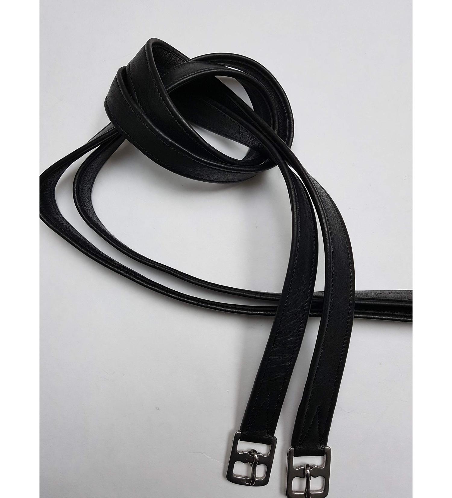 High-Quality Black Leather Stirrup Leathers 140 cm | Nilo - Durable with Metal Buckle | Shop Various Sizes for International Shipping - Buy Online on GoSupps.com