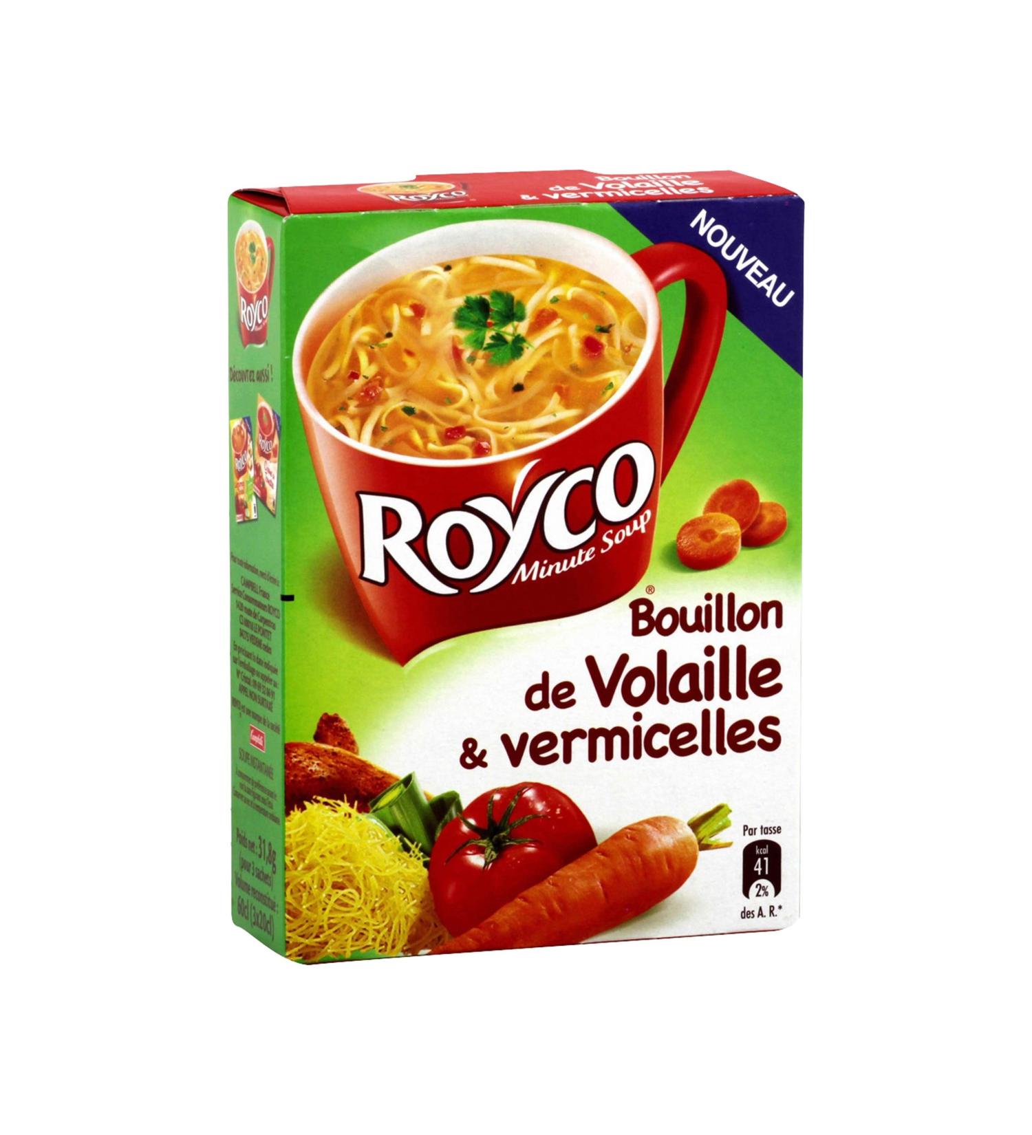 Royco Instant Soup, Chicken Broth and Vermicelli - 3 sachets, 60g