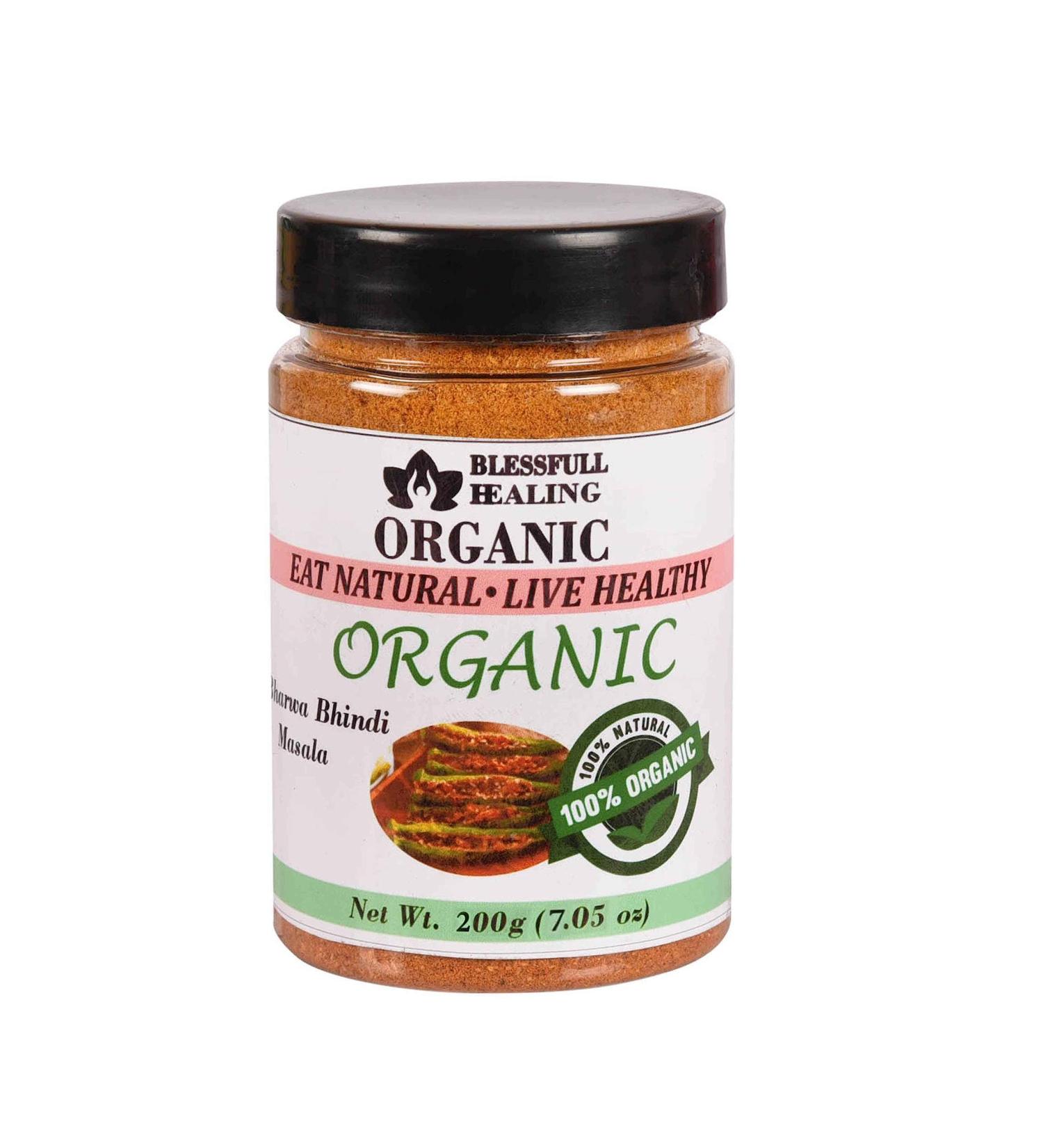 Blessfull Healing Organic Bharwa Bhindi Masala 200 Gram Airtight Container (Packing May Vary) 200 Gram 7.05 oz - Buy Online on GoSupps.com