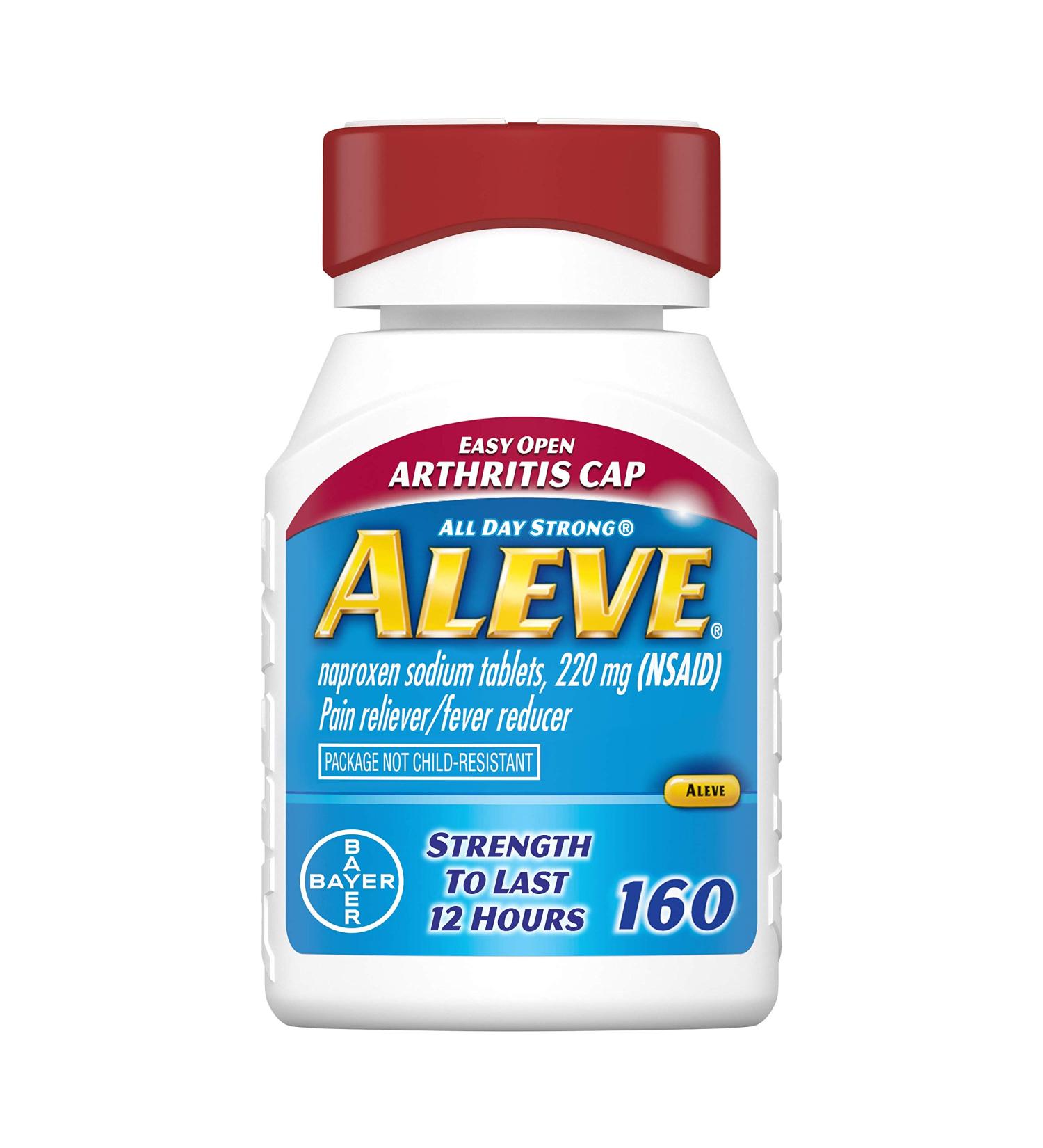 Aleve Arthritis Gelcaps 220mg - Fast Acting All Day Pain Relief for Headaches, Muscle Aches, Fever Reduction - 160 Count - Buy Online on GoSupps.com