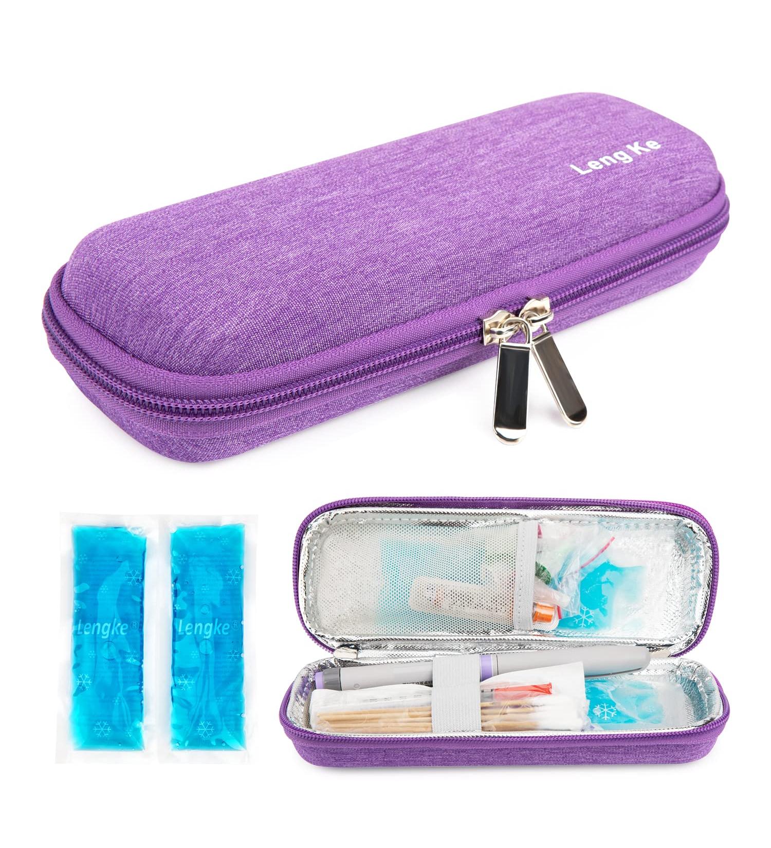 Youshares Insulin Cooling Bag for Diabetes | Travel Bag for Insulin Pens & Syringes | Diabetic Accessories with Cooling Packs (Violet) - Buy Online on GoSupps.com