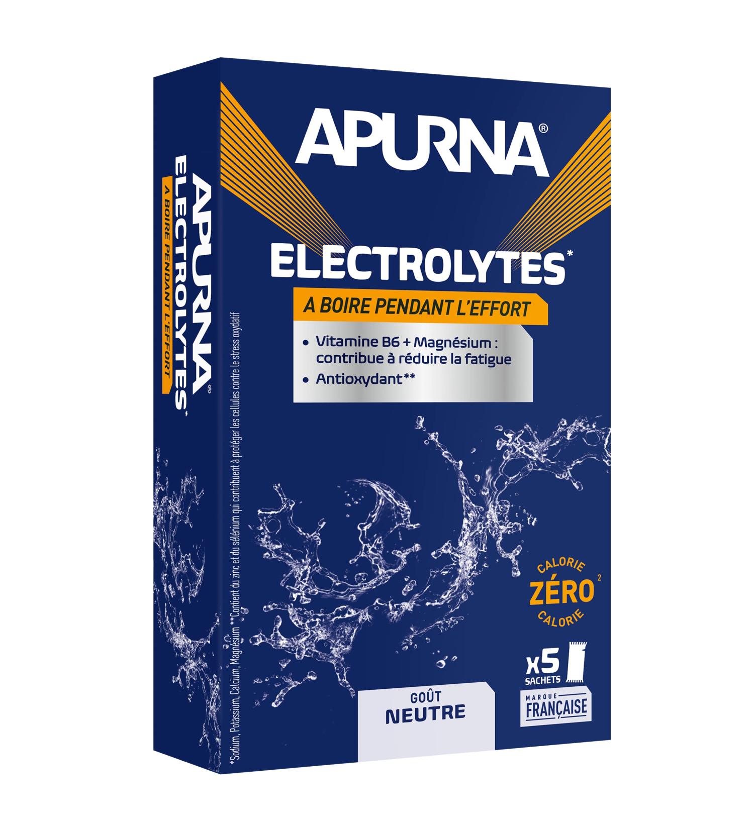 APURNA/Endurance/Pendant l' éffort/Electrolytes/Goût Neutre/Etui 5x8g