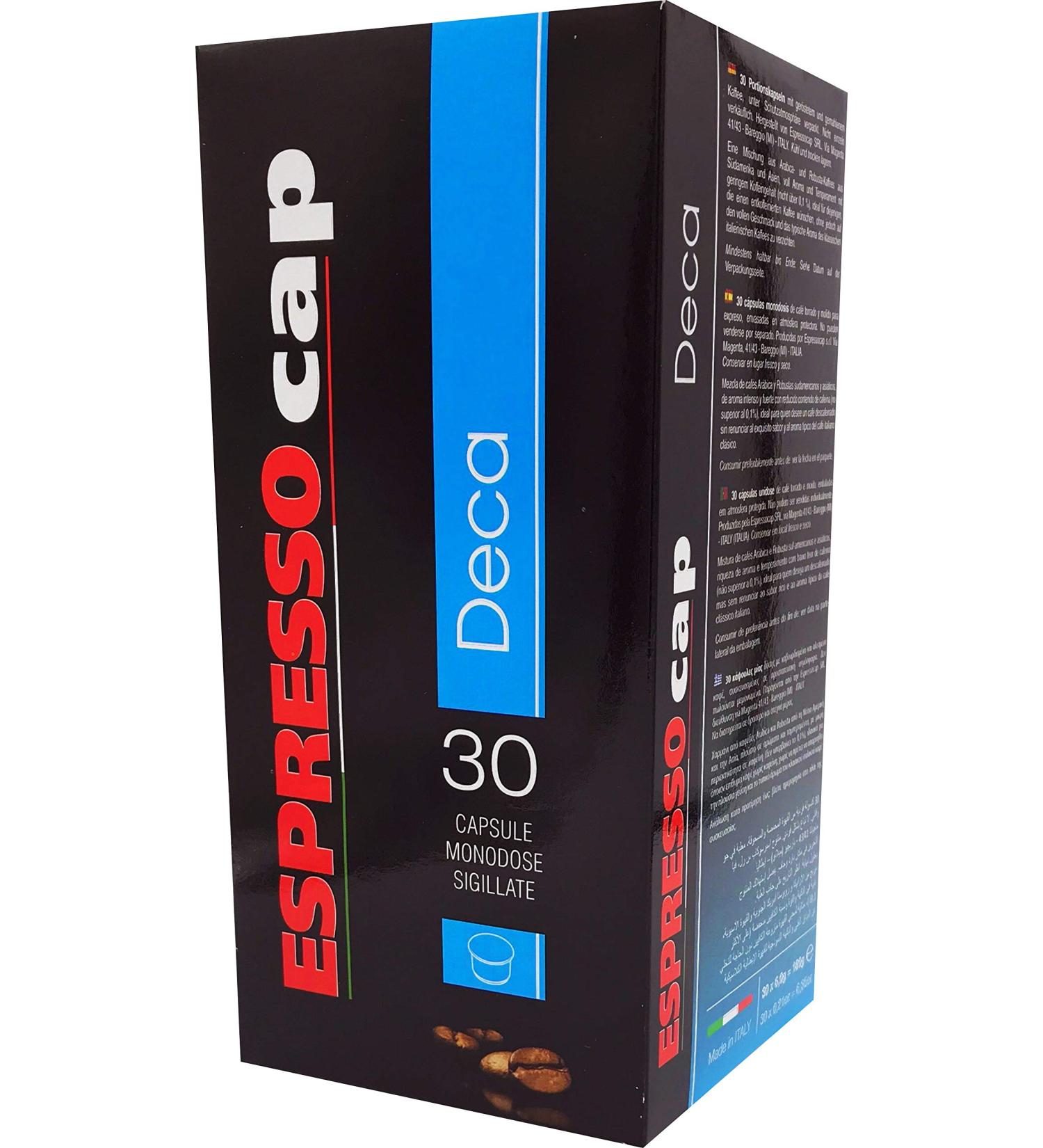 Espresso Cap Coffee Capsules (4 Boxes of 30 Capsules) 120 Capsule Master case (Decaf) - Buy Online on GoSupps.com