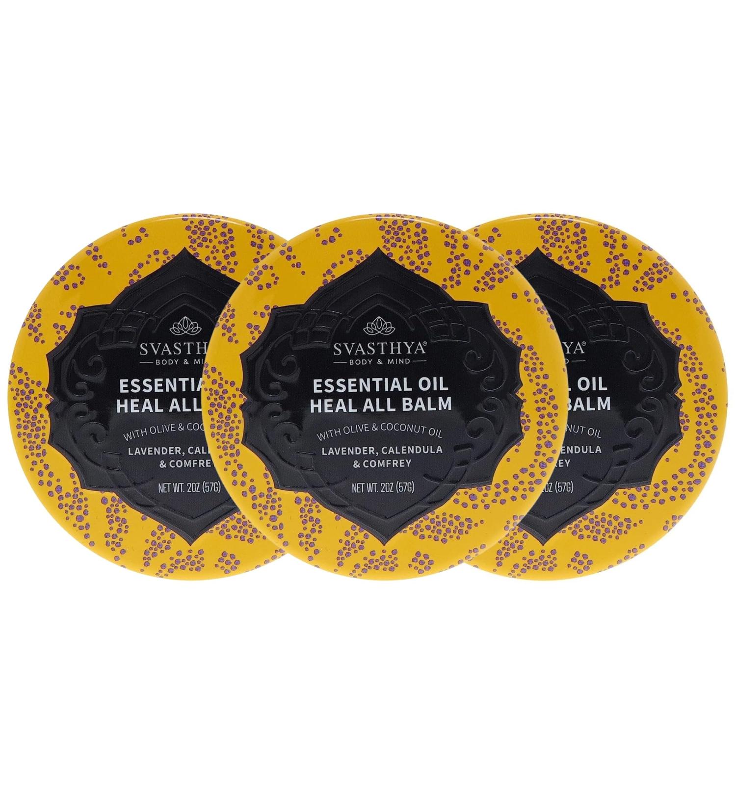 Svasthya Body & Mind Essential Oil Heal All Balm - Natural Skincare for Cracked Skin Dryness Wounds & Irritation with Lavender - Fast Recovery & Multipurpose Uses - Buy Internationally - Buy Online on GoSupps.com