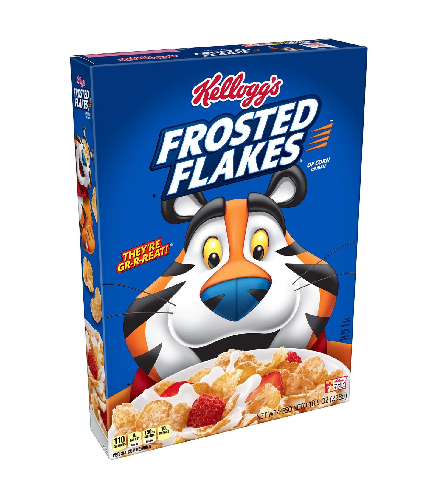 Kellogg's Frosted Flakes Cereal 10.5 oz Box - Fat-Free Option - Buy Online on GoSupps.com