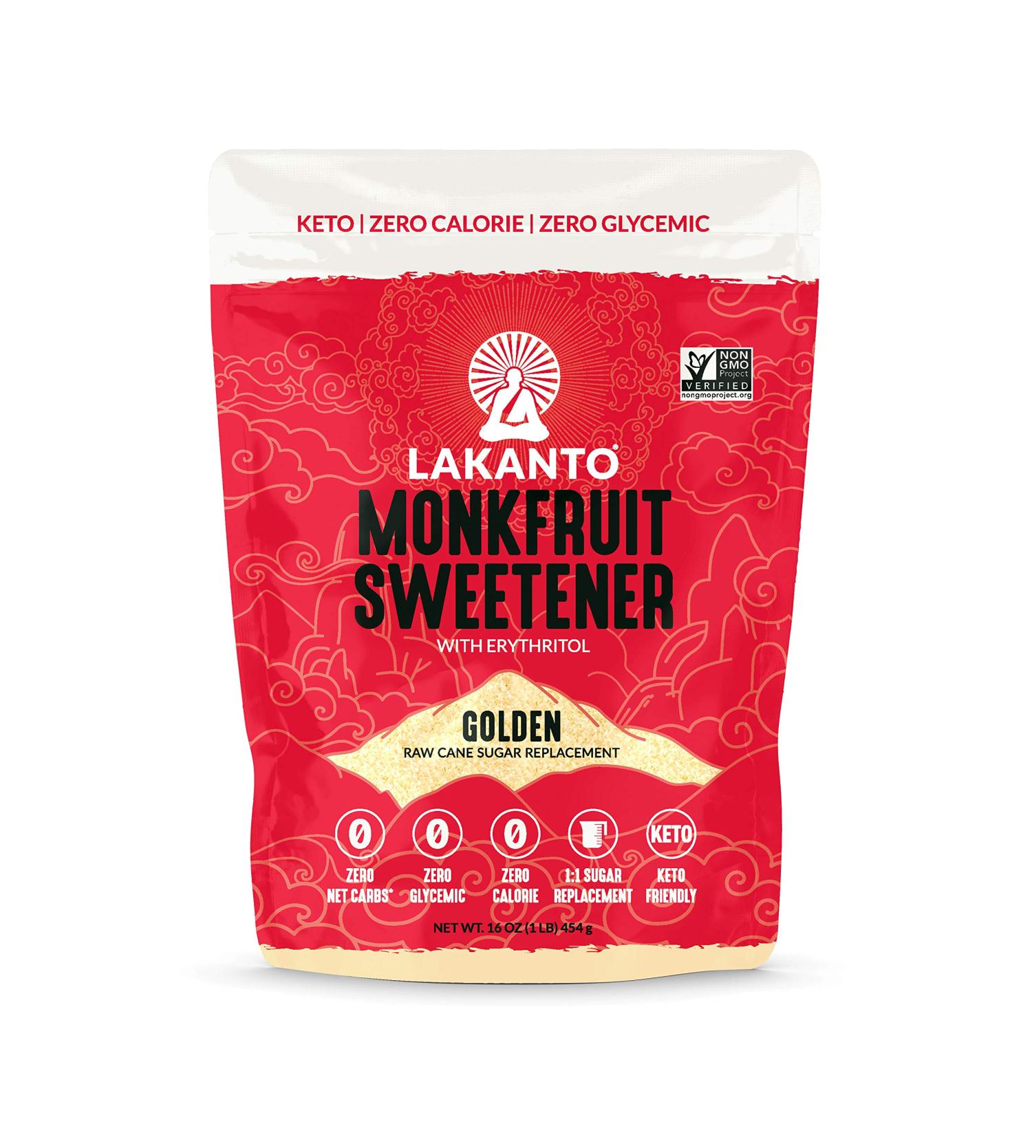 Lakanto Monkfruit Sweetener with Erythritol - Golden 16 oz (454 g) | Sugar-Free, Low-Calorie Natural Sweetener - Buy Online on GoSupps.com