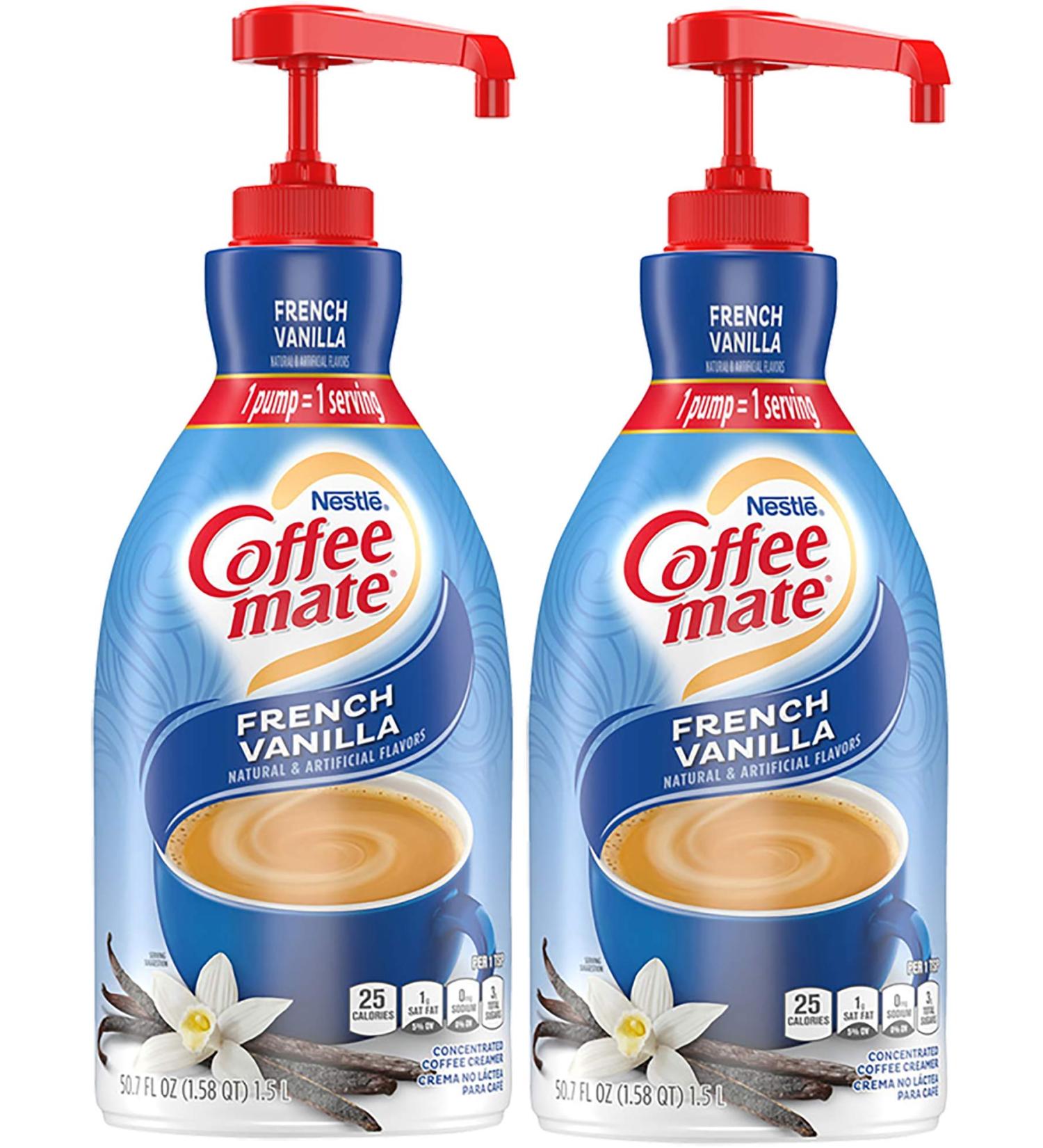 Nestle Coffee mate French Vanilla Liquid Pump Creamer 50.7 Fl Oz (Pack of 2) - Non-Dairy, No Refrigeration Needed - Buy Online on GoSupps.com