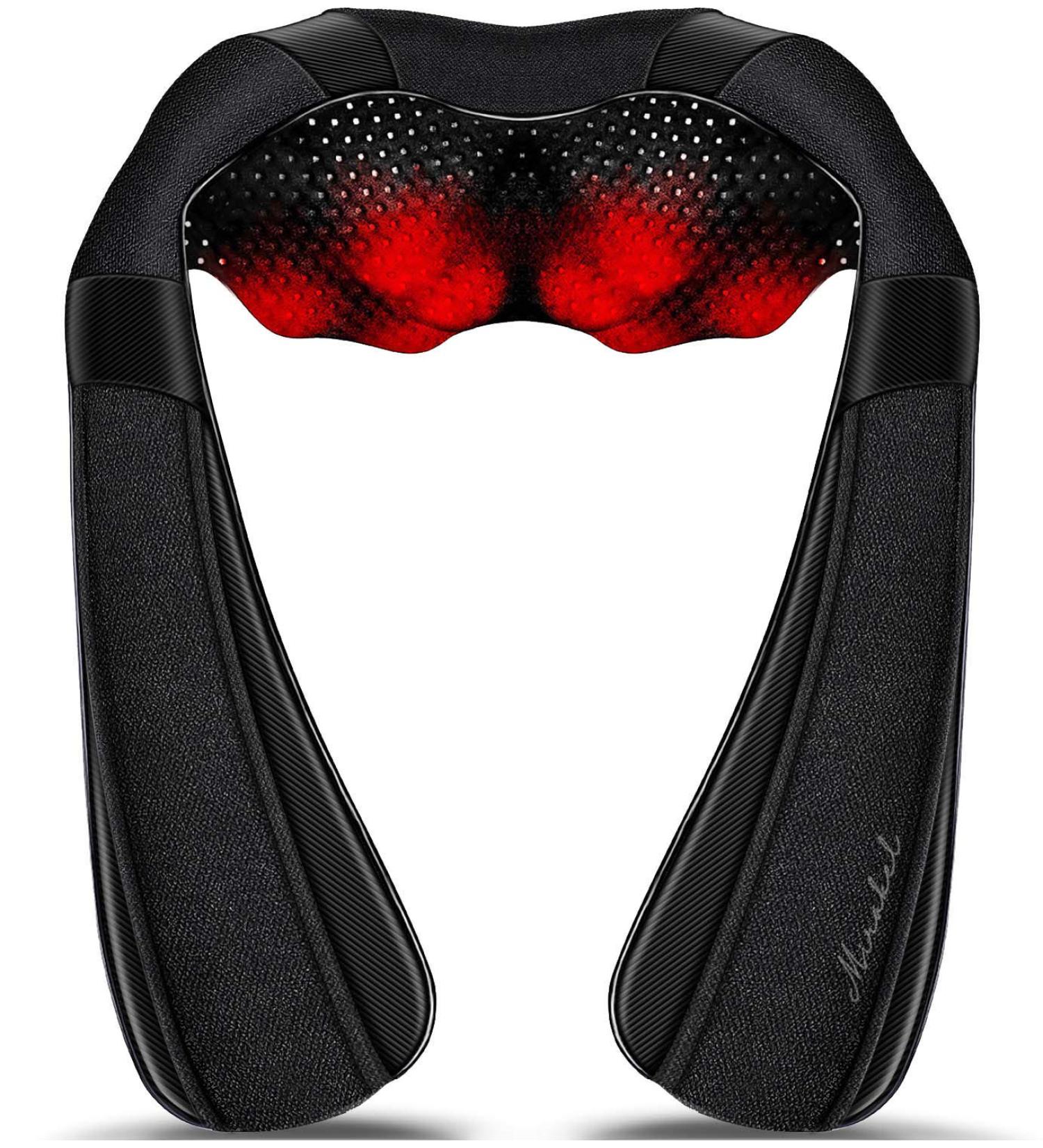 MIRAKEL Shiatsu Neck and Back Massager with Heat - Electric Massager for Muscle Pain Relief - Shoulder Massager - Graduation Gift - Black - Buy Online on GoSupps.com