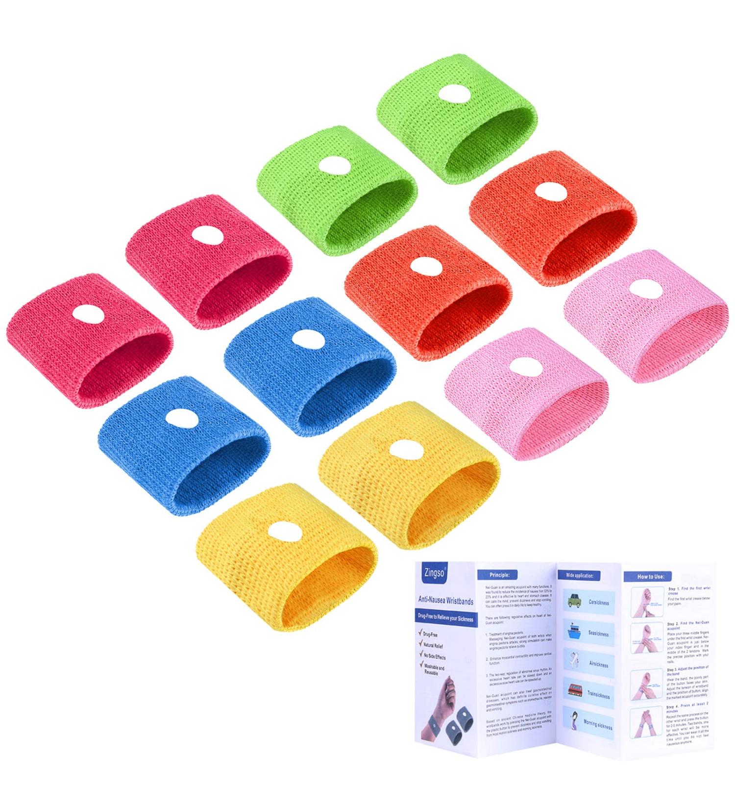 Acupressure Bracelets for Nausea Relief - 4 Anti-Nausea Bands for Adults & Kids | Safe Seasickness & Travel Solution - Buy Online on GoSupps.com