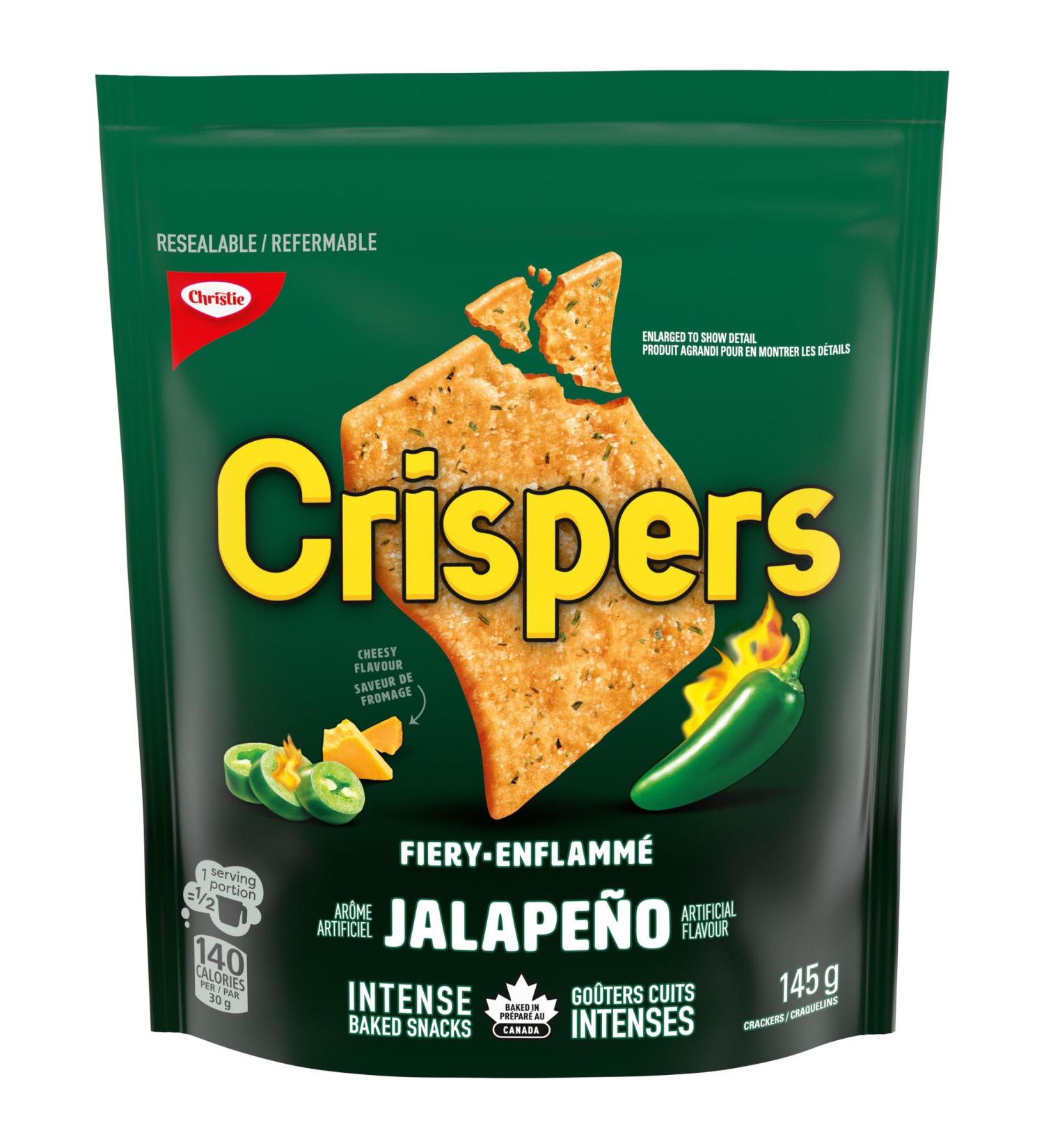 Crispers Fiery Jalape o Flavour Salty Snacks Is It a Chip or a Cracker 145 g Jalapeno 145 g (Pack of 1) - Buy Online on GoSupps.com
