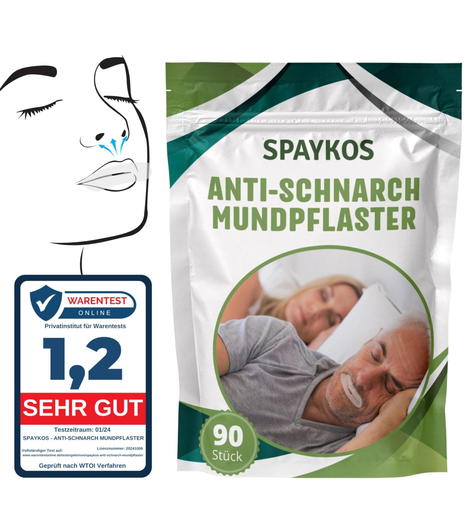 Buy Spaykos Anti-Schnarch Mouthpasters (90 pcs) - Ultimate Snoring & Teeth Grinding Solution for Relaxing Sleep Ideal for Beard Carriers - Buy Online on GoSupps.com