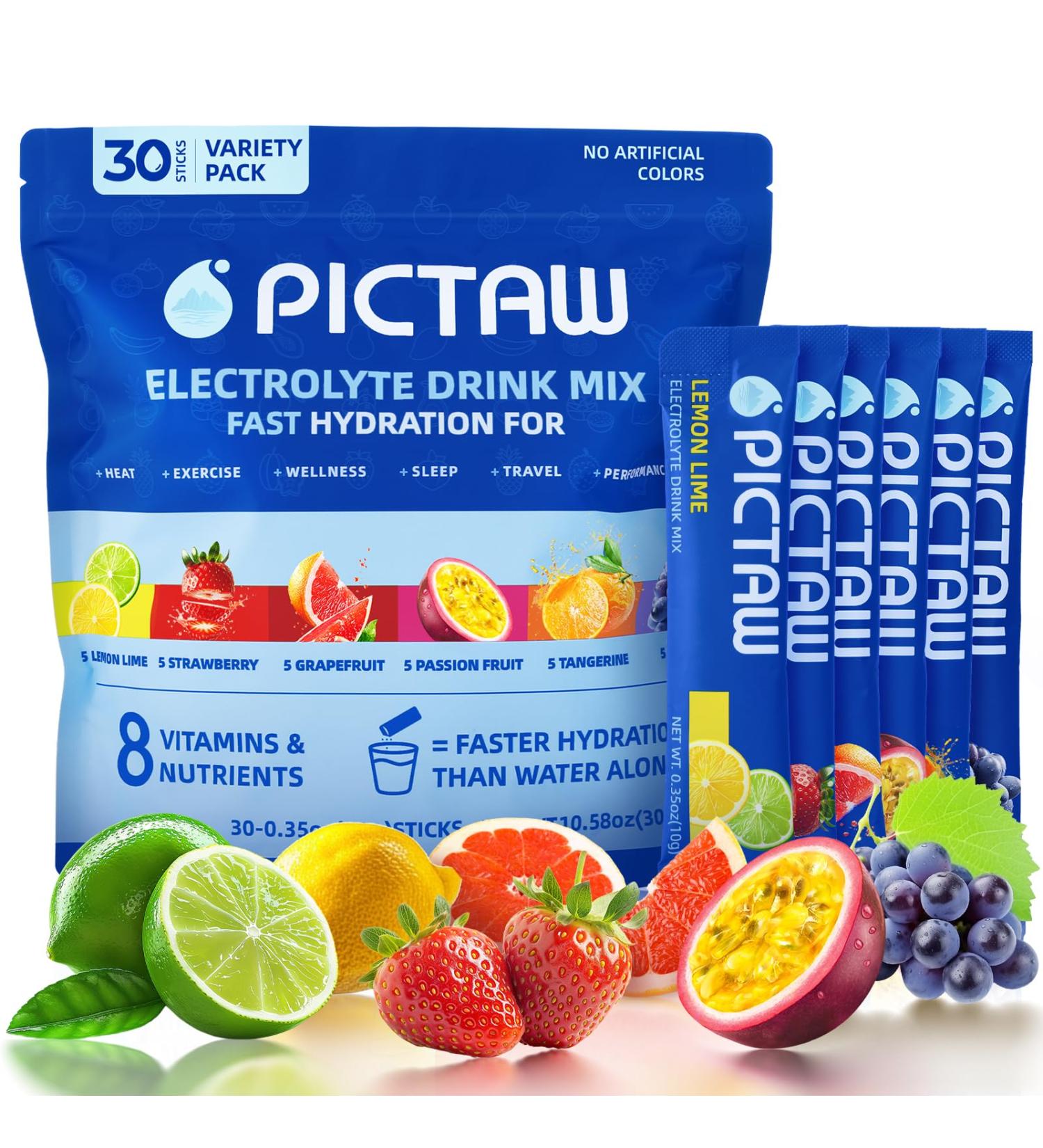 Electrolytes Powder Packets Hydration Packets Variety 30 Stick Packs Drink Mix Liquid Daily IV for Dehydration Relief Low Sugar/Vegan/Non-GMO 300g Variety Pack- 6 Flavors 0.35 Ounce (Pack of 30) - Buy Online on GoSupps.com